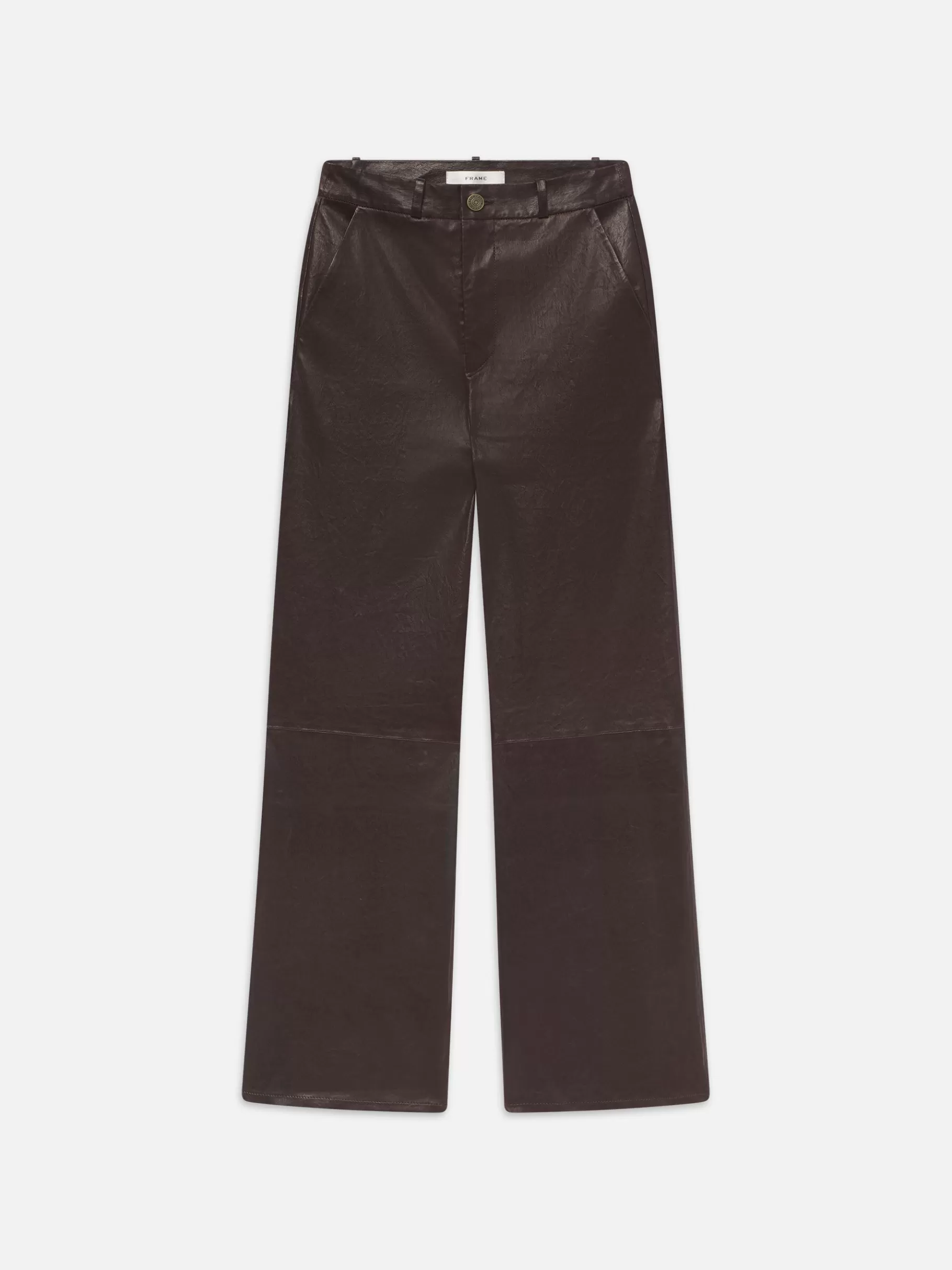 Leather & Suede | Pants*FRAME Relaxed Leather Trouser in Chocolate Brown Chocolatebrown