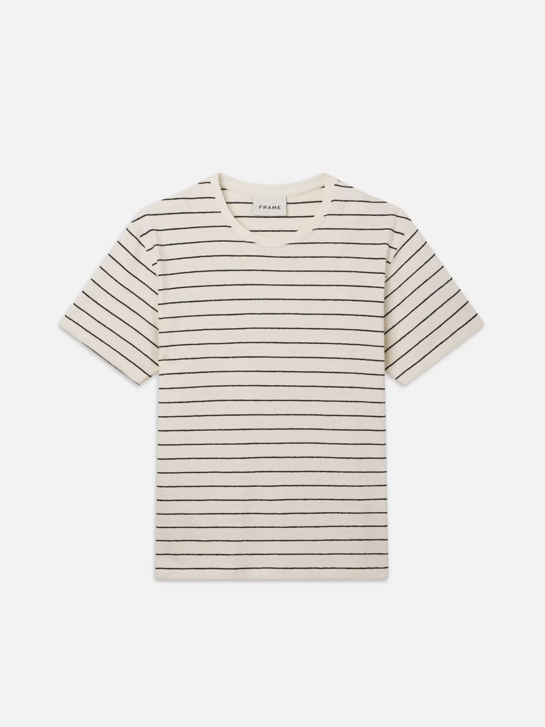 Tees & Polos*FRAME Relaxed Stripe Tee in Natural/black