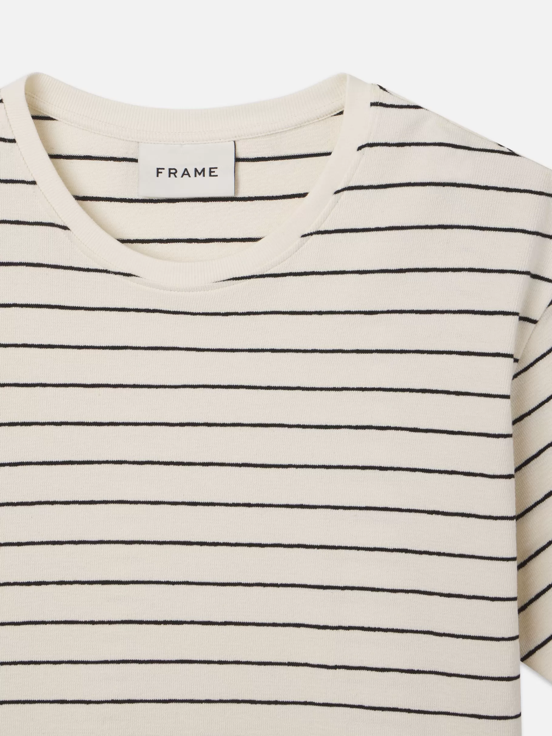Tees & Polos*FRAME Relaxed Stripe Tee in Natural/black