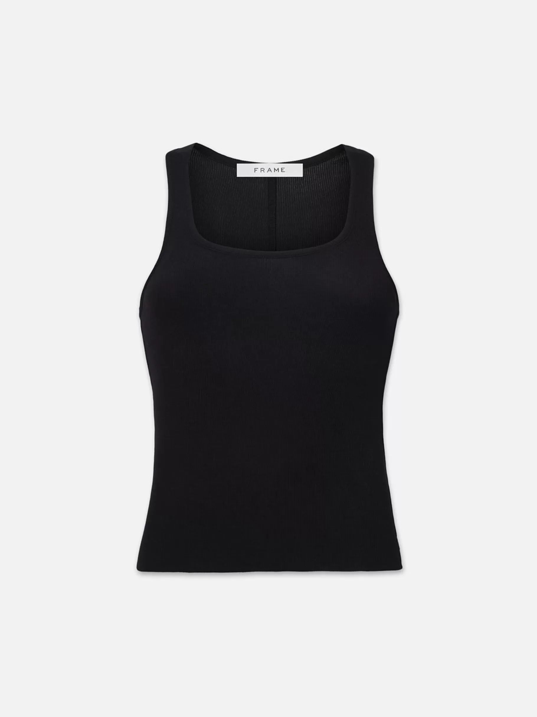 Tanks & Tees*FRAME Rib Scoop Neck Tank in Black
