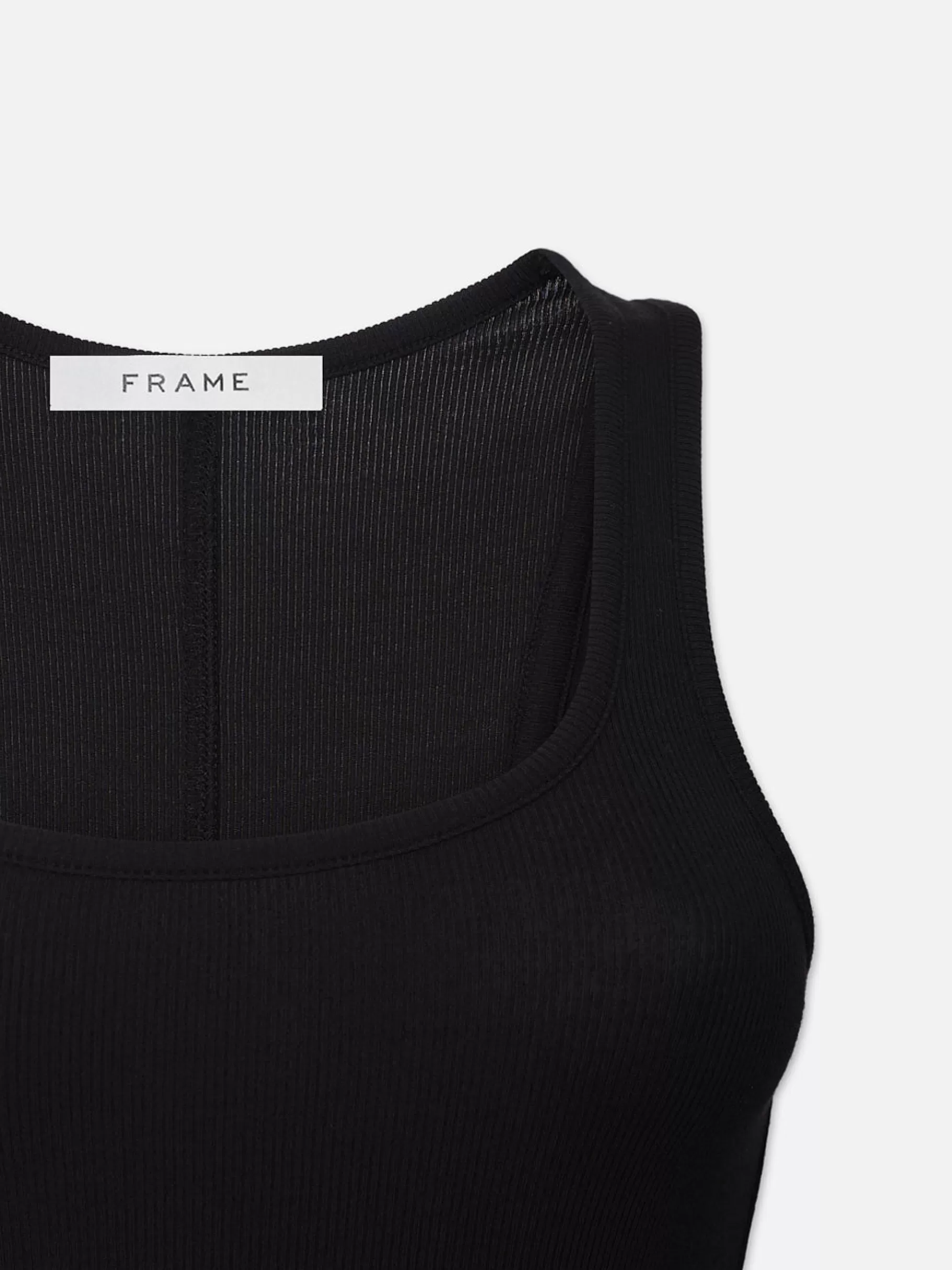 Tanks & Tees*FRAME Rib Scoop Neck Tank in Black