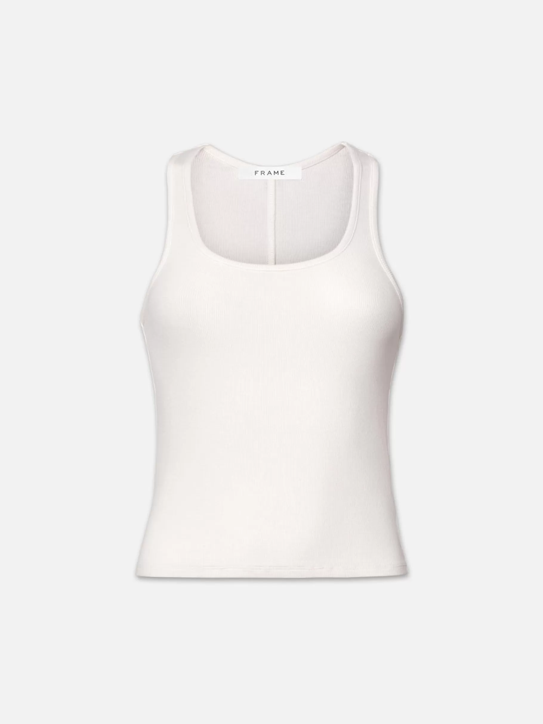Tanks & Tees*FRAME Rib Scoop Neck Tank in White