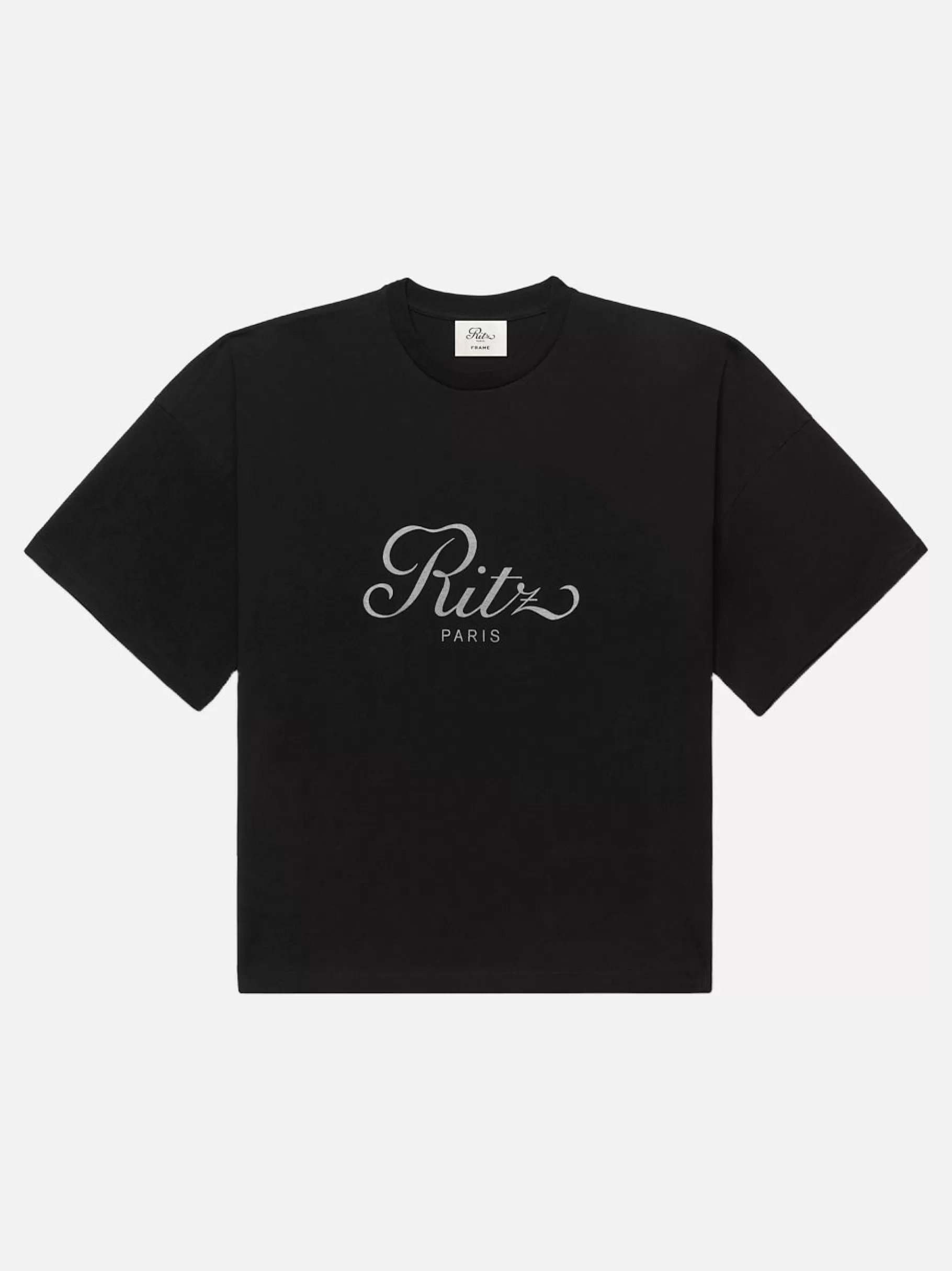 Tees & Polos*FRAME Ritz Men's Cropped Relaxed T Shirt in Black