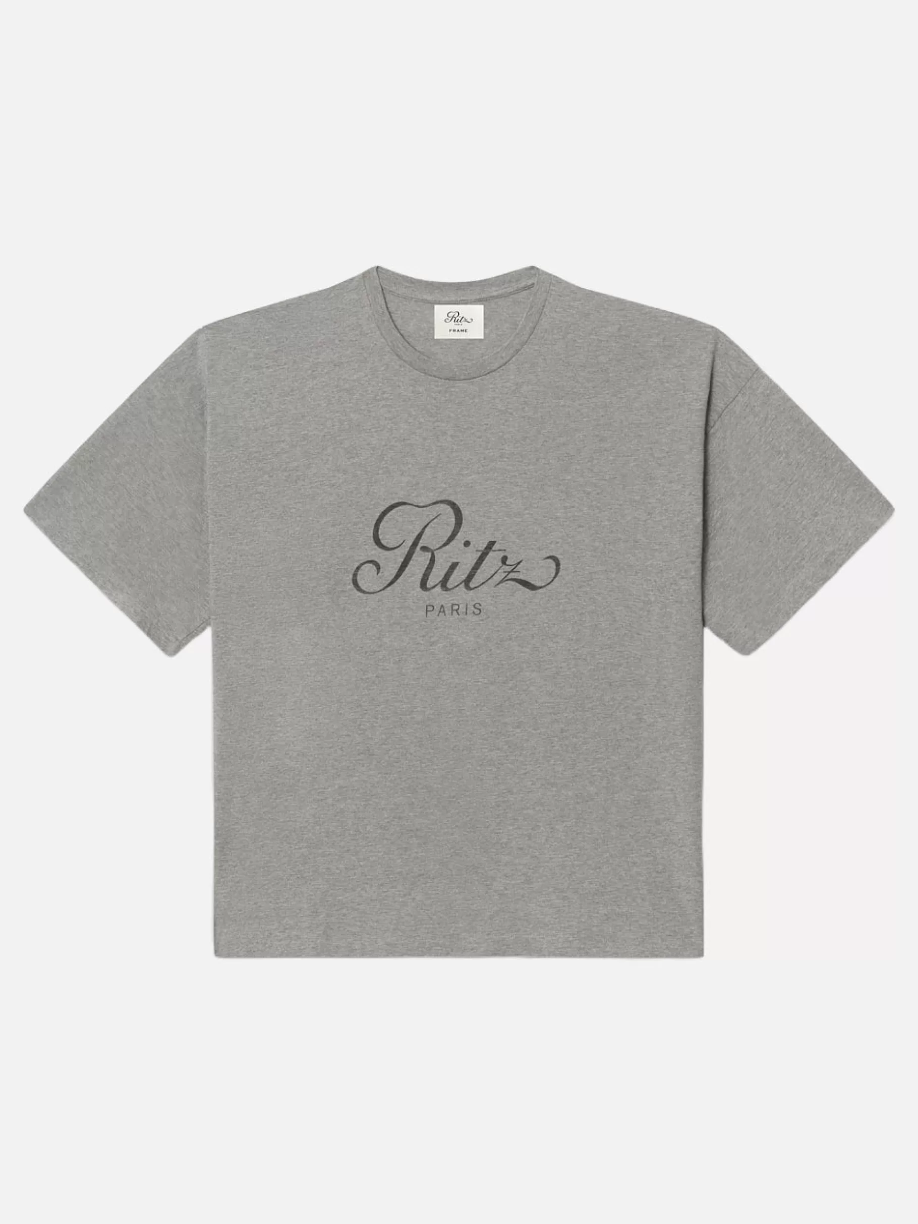 Tees & Polos*FRAME Ritz Men's Cropped Relaxed T Shirt in Heather Grey Heathergrey