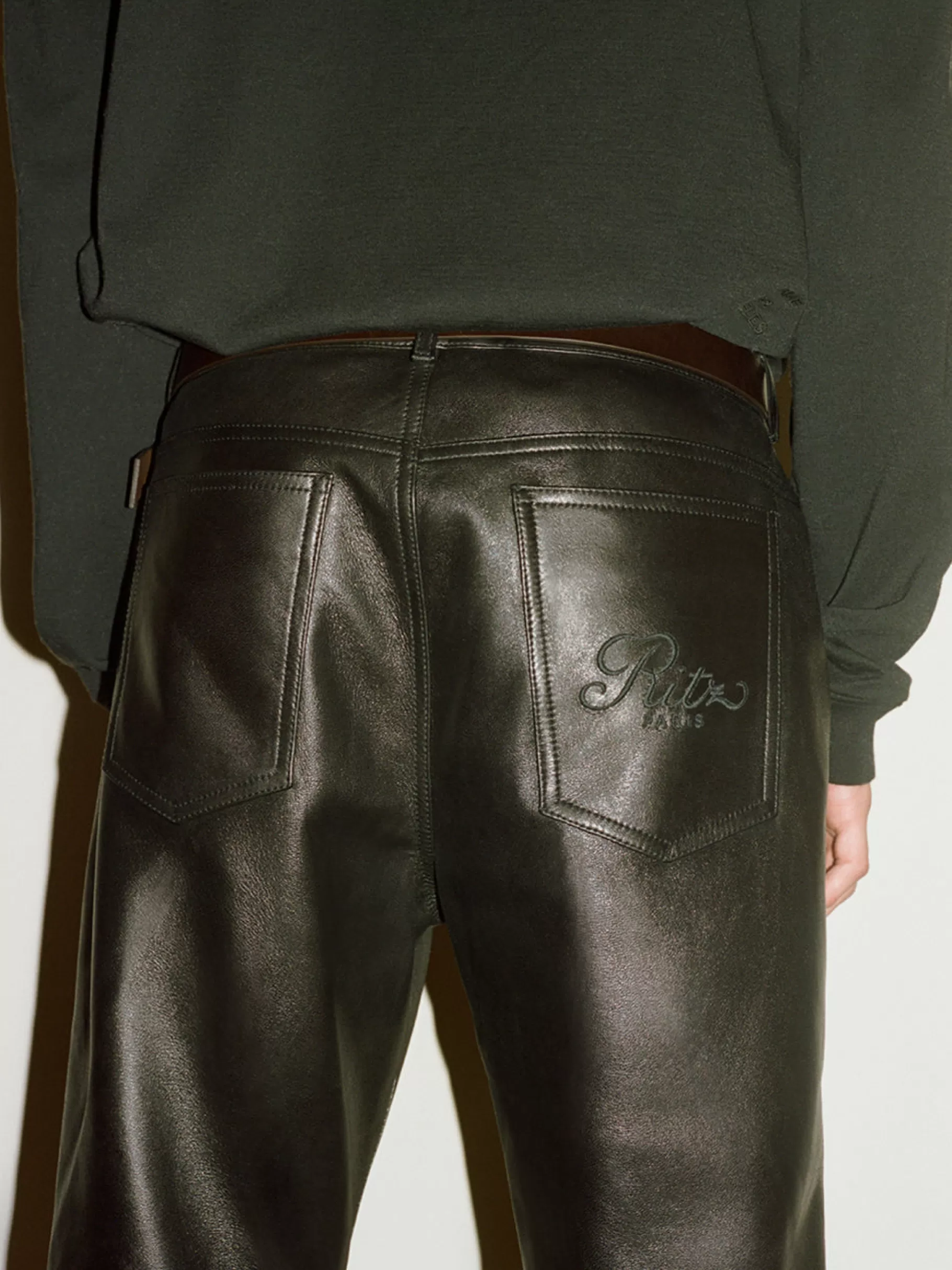 Leather & Suede*FRAME Ritz Men's Leather Pant in Black