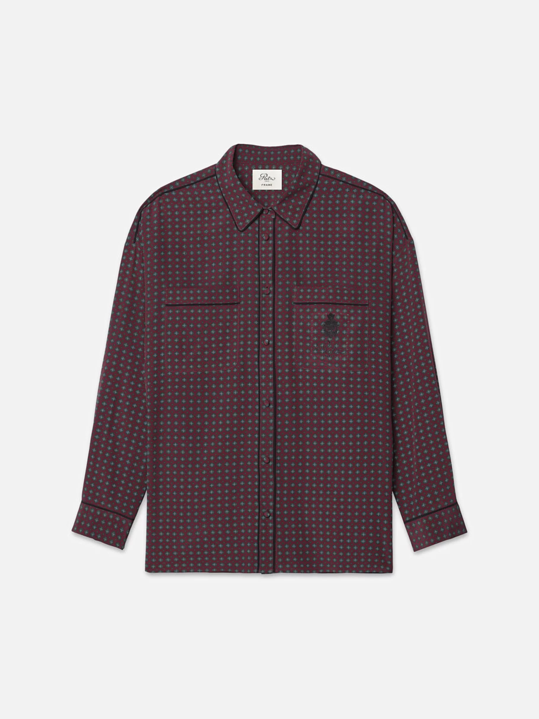 Tops & Blouses*FRAME Ritz Women's Pajama Shirt in Bordeaux Multi Bordeauxmulti
