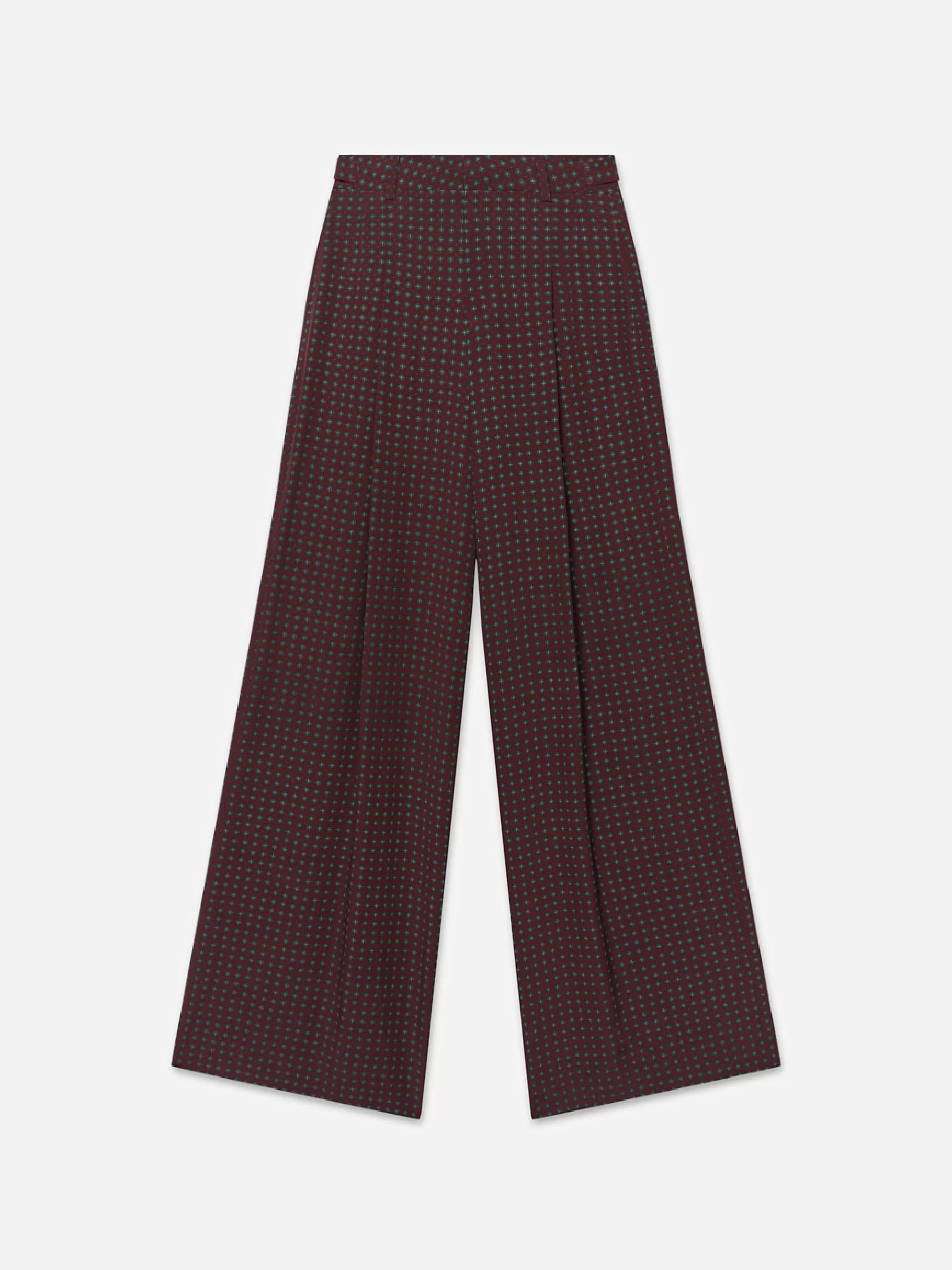 Pants*FRAME Ritz Women's Pleated Trouser in Bordeaux Multi Bordeauxmulti