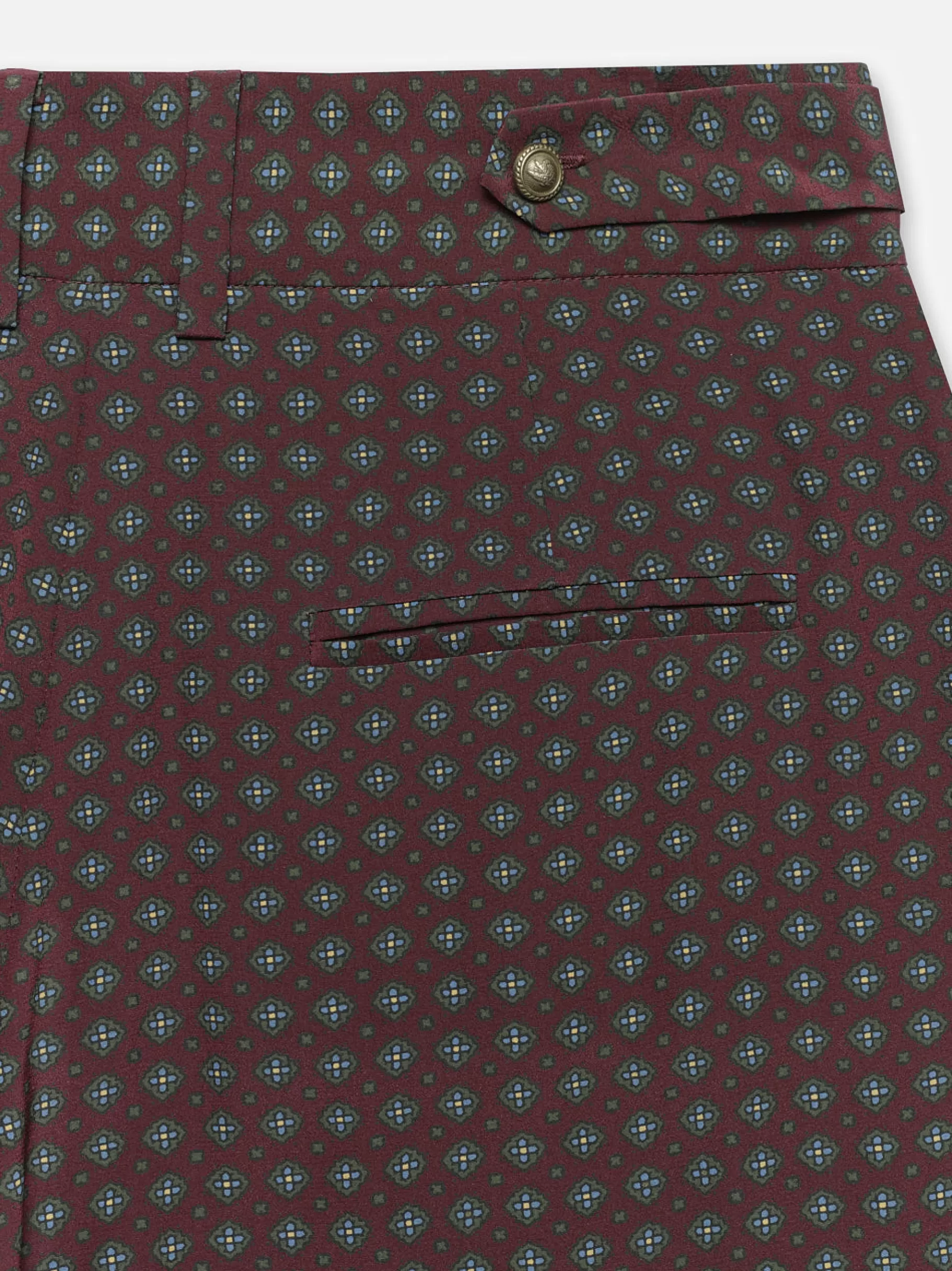 Pants*FRAME Ritz Women's Pleated Trouser in Bordeaux Multi Bordeauxmulti