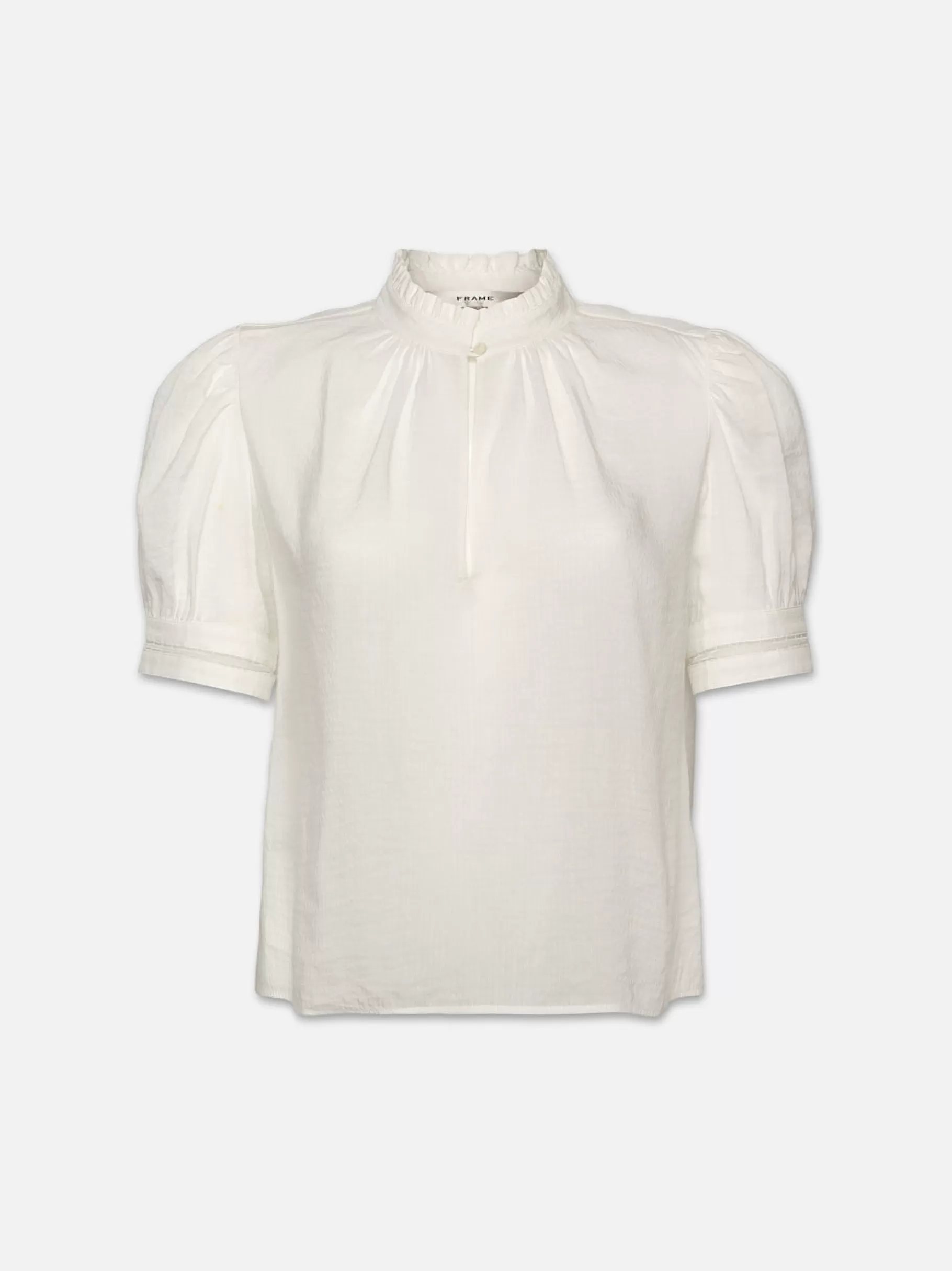 Tops & Blouses*FRAME Ruffle Collar Inset Lace Top in White