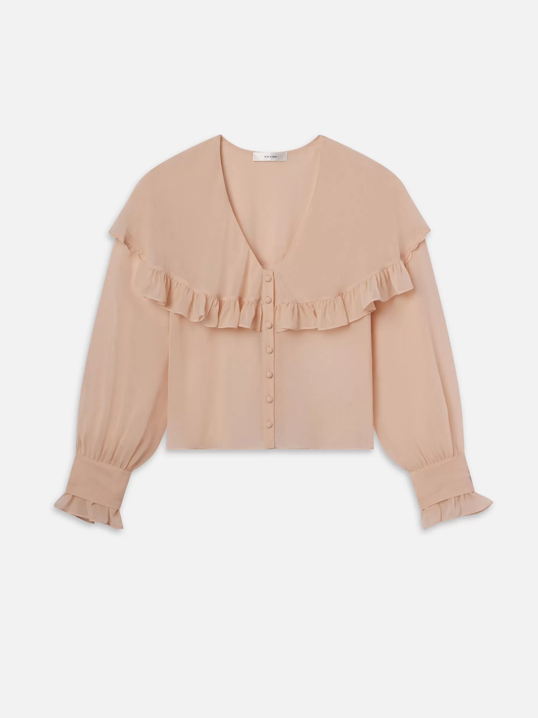Tops & Blouses*FRAME Sheer Ruffle Blouse in Light Petal Lightpetal