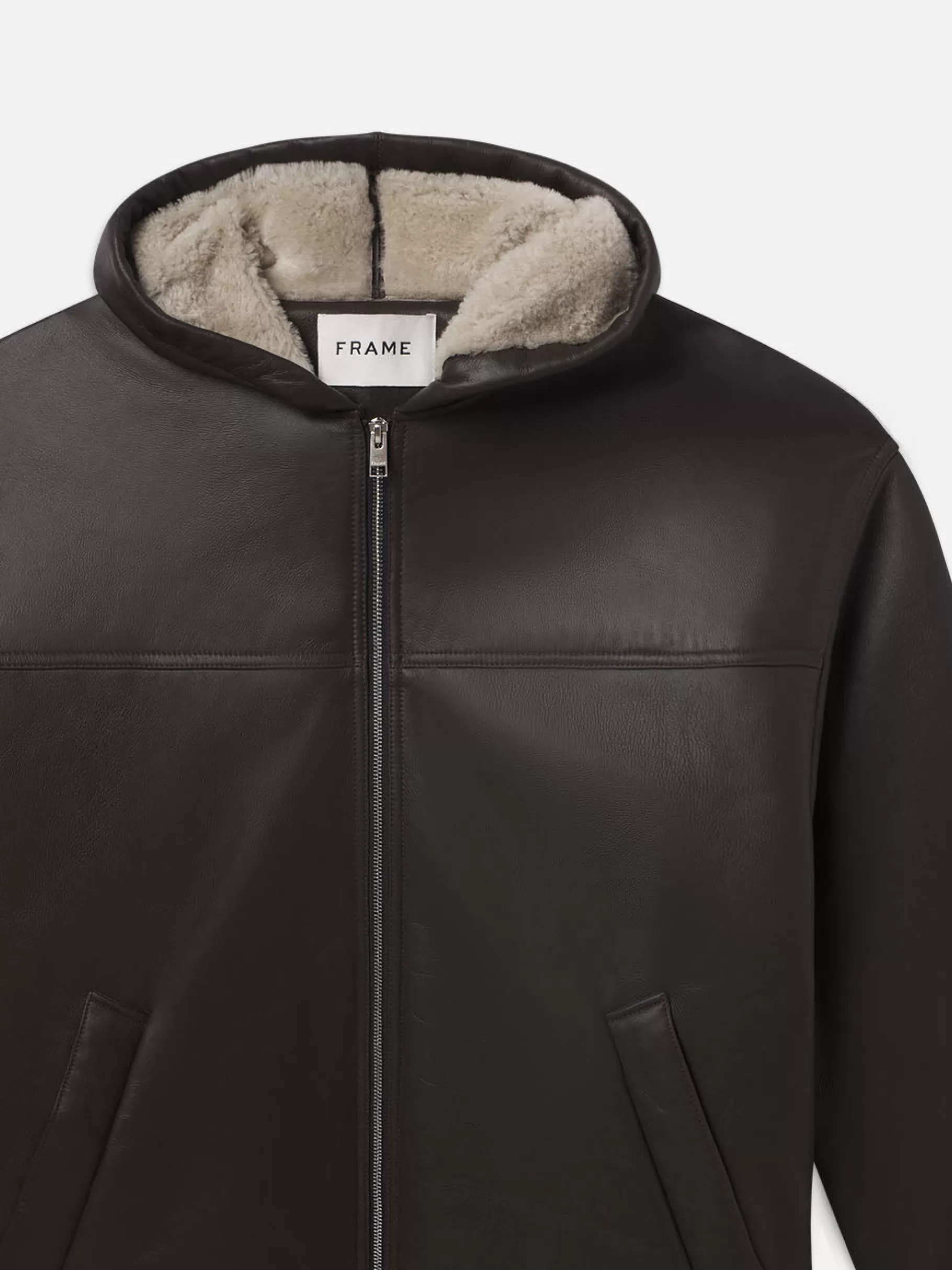 Leather & Suede | Jackets & Coats*FRAME Sherpa Hoodie in Dark Brown Darkbrown