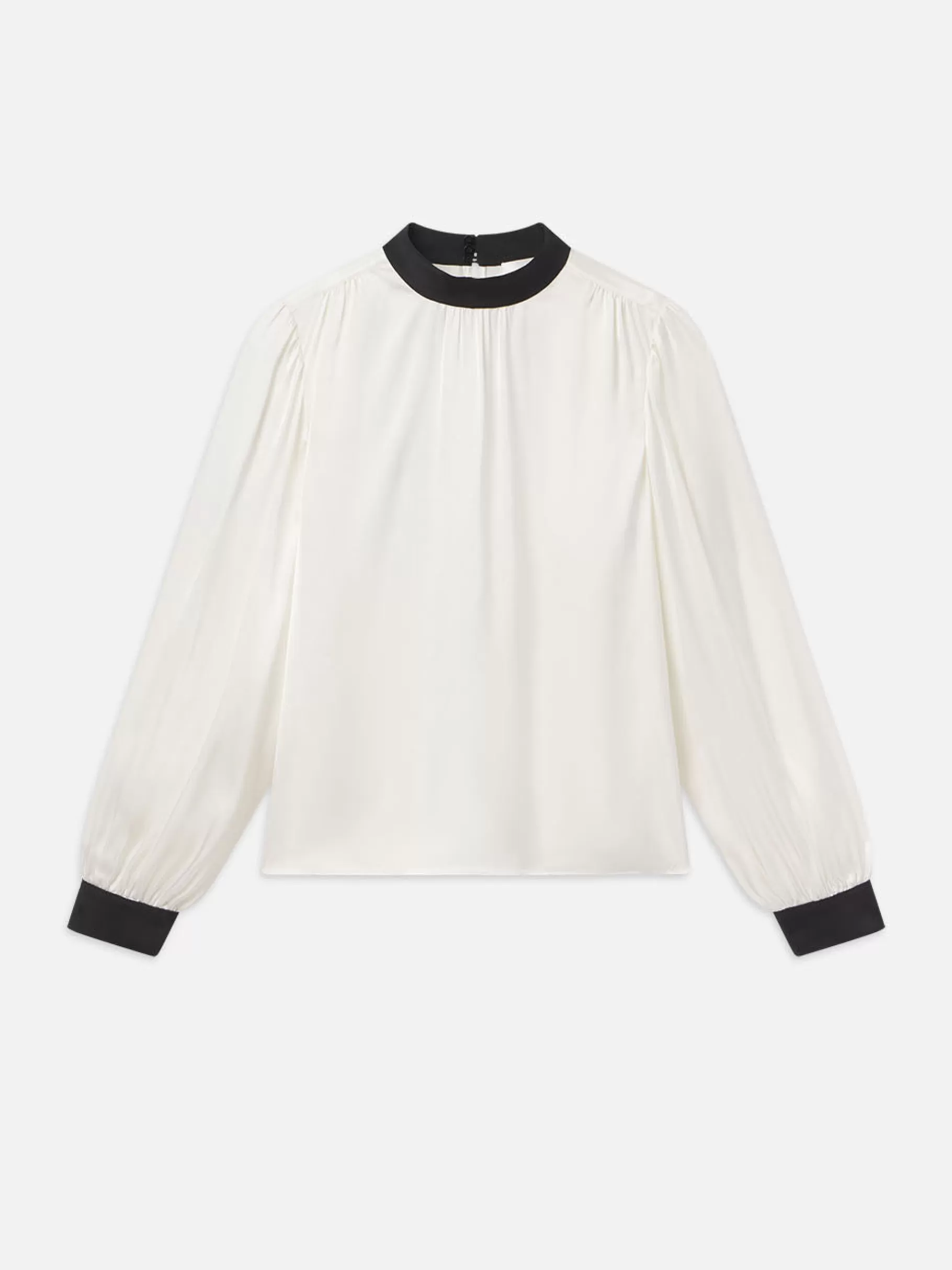 Tops & Blouses*FRAME Shirred Mock Neck Blouse in Cream