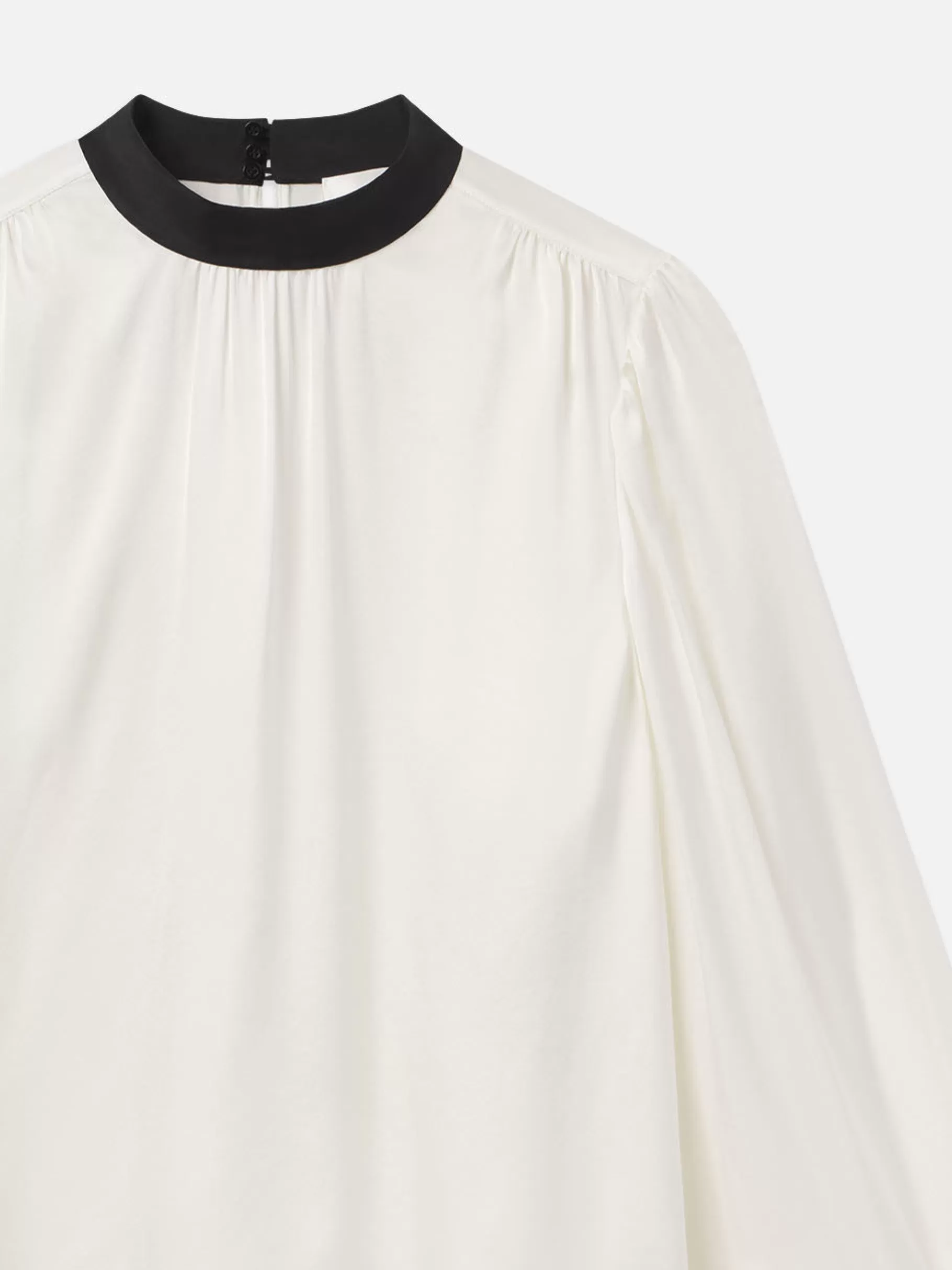 Tops & Blouses*FRAME Shirred Mock Neck Blouse in Cream