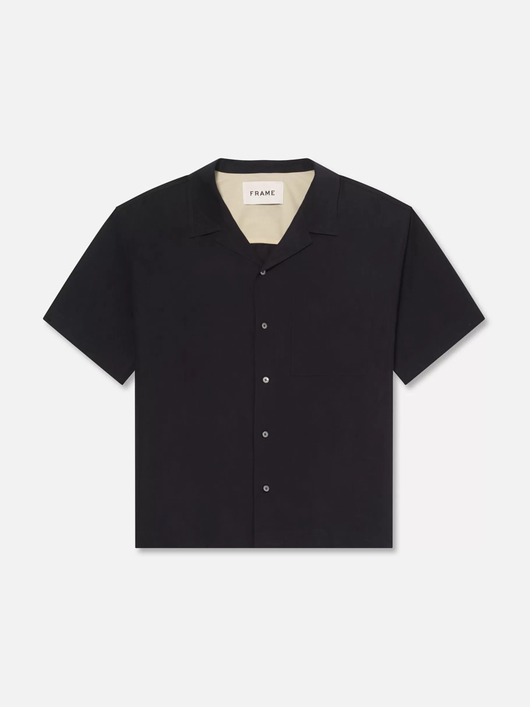 Shirts*FRAME Short Sleeve Camp Collar Shirt in Dark Navy Darknavy