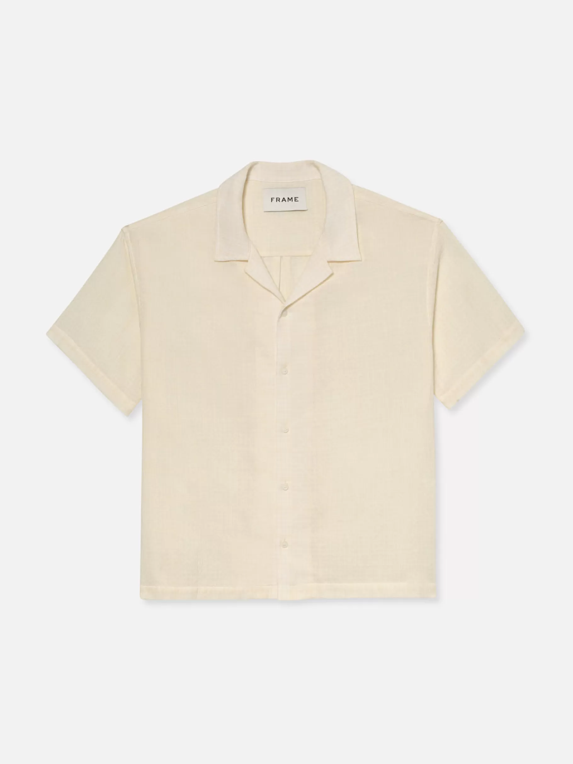 Shirts*FRAME Short Sleeve Camp Collar Shirt in Off White Offwhite