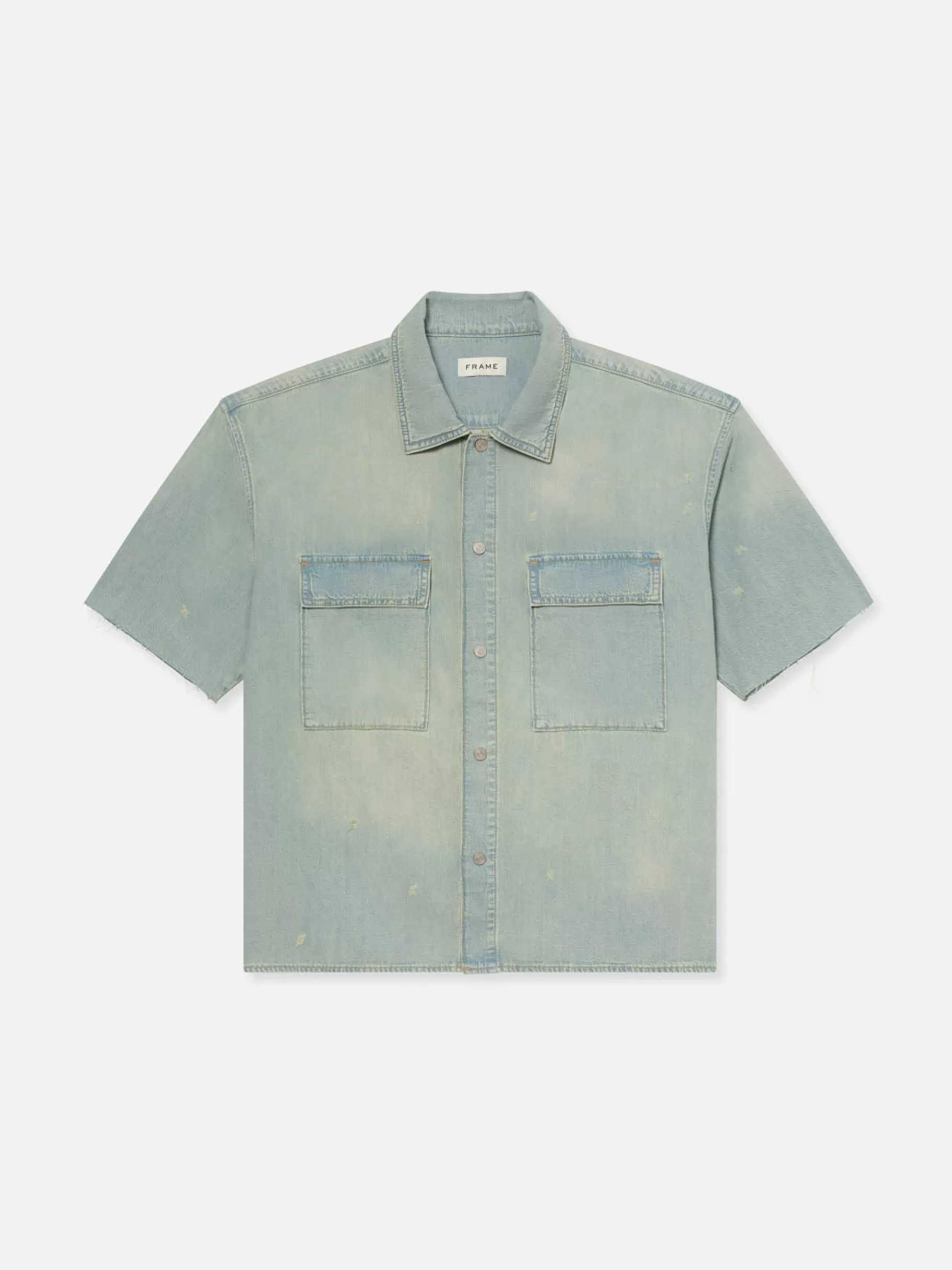 Denim Shirts | Shirts*FRAME Short Sleeve Relaxed Denim Shirt in Oahu