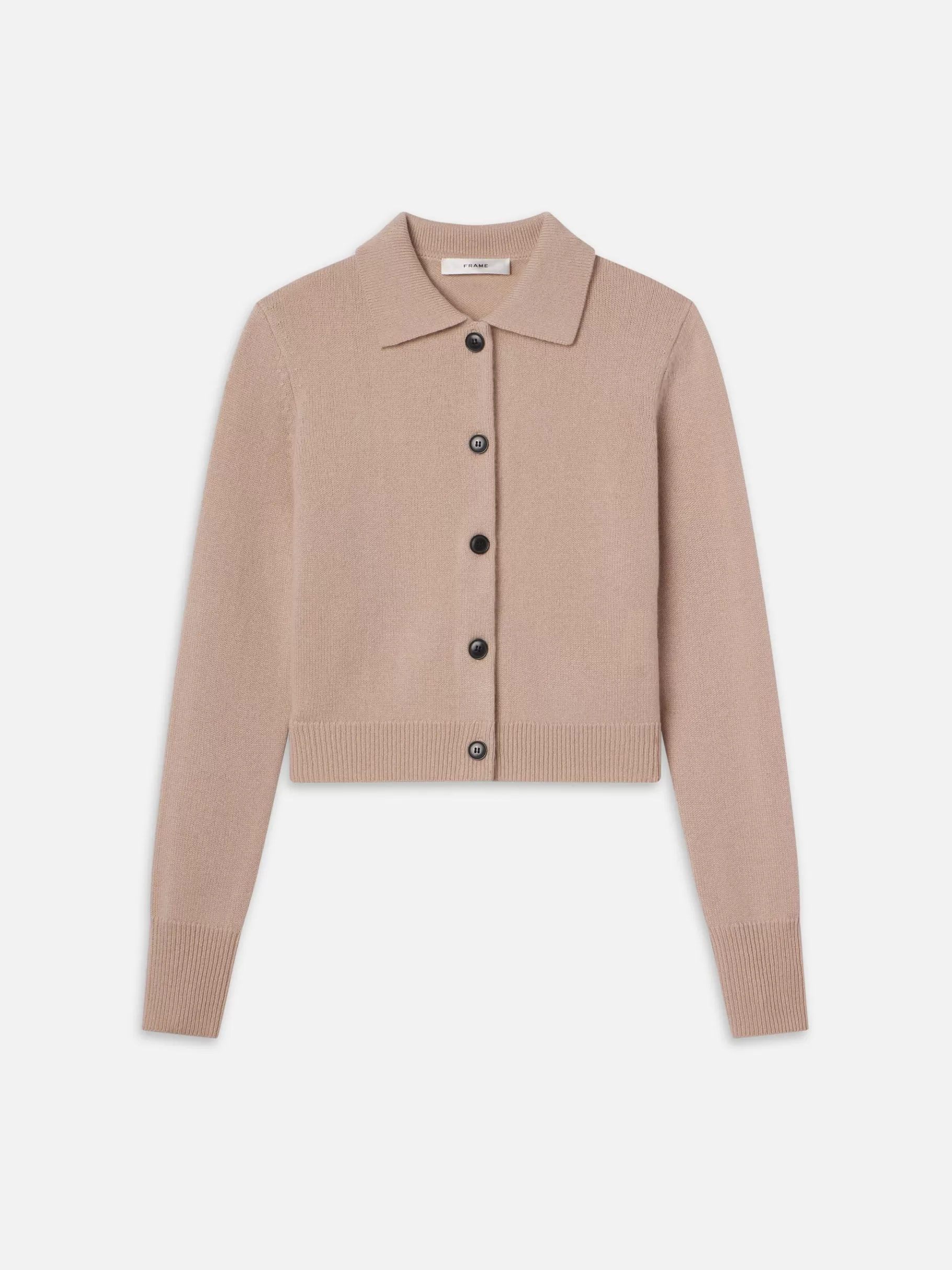 Sweaters*FRAME Shrunken Cashmere Cardi in Almond Pink Almondpink