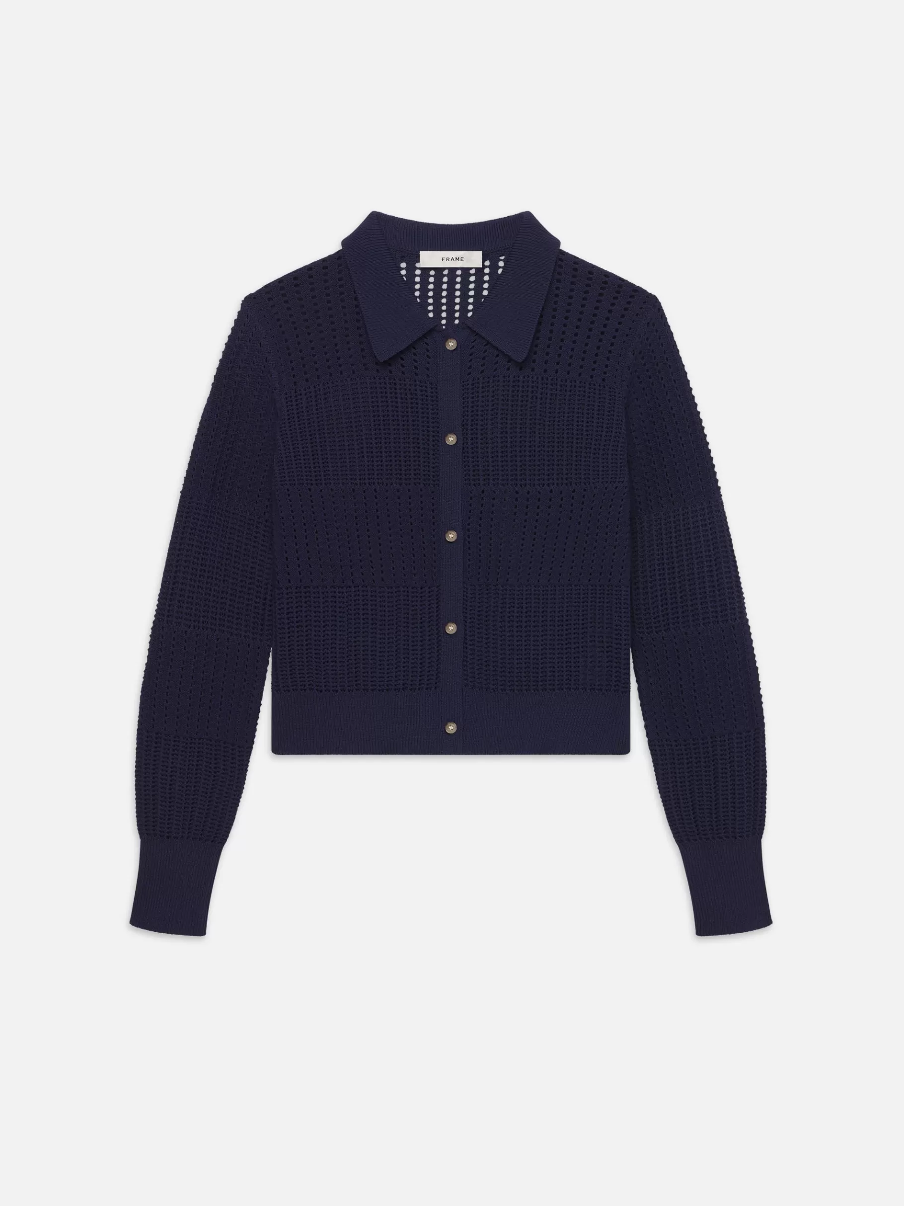 Sweaters*FRAME Shrunken Crochet Cardi in Navy