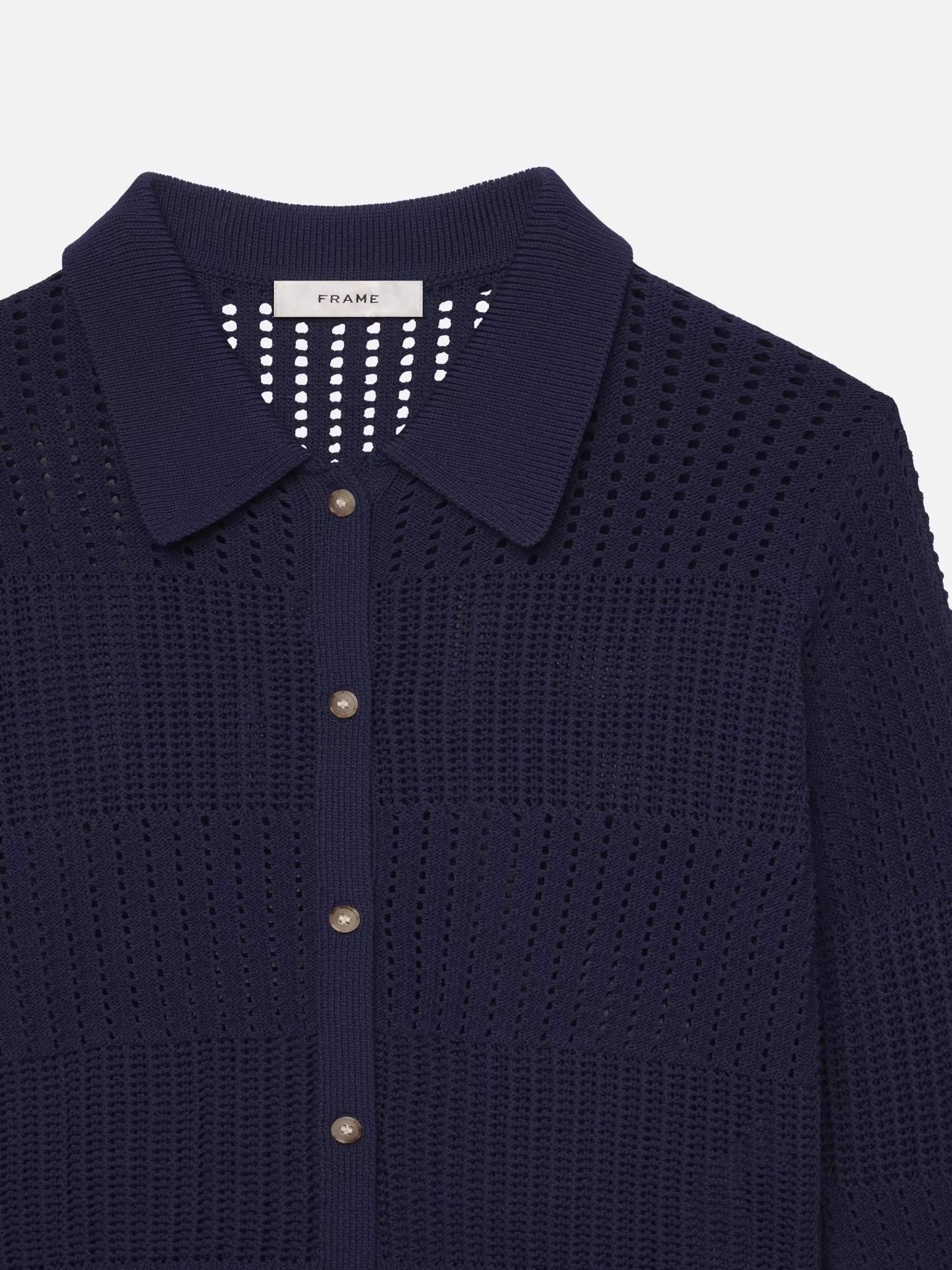 Sweaters*FRAME Shrunken Crochet Cardi in Navy
