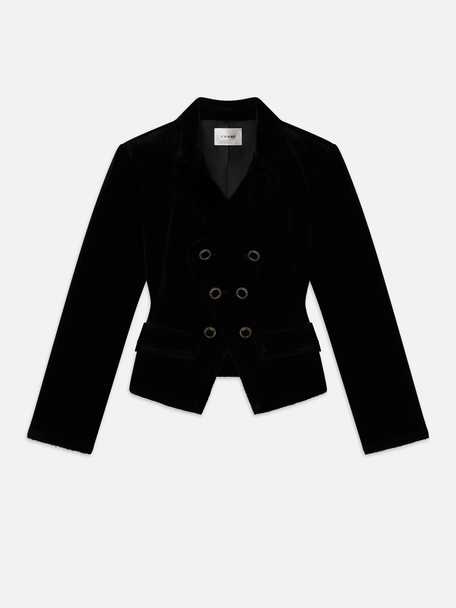 Jackets & Coats*FRAME Shrunken Velvet Blazer in Black