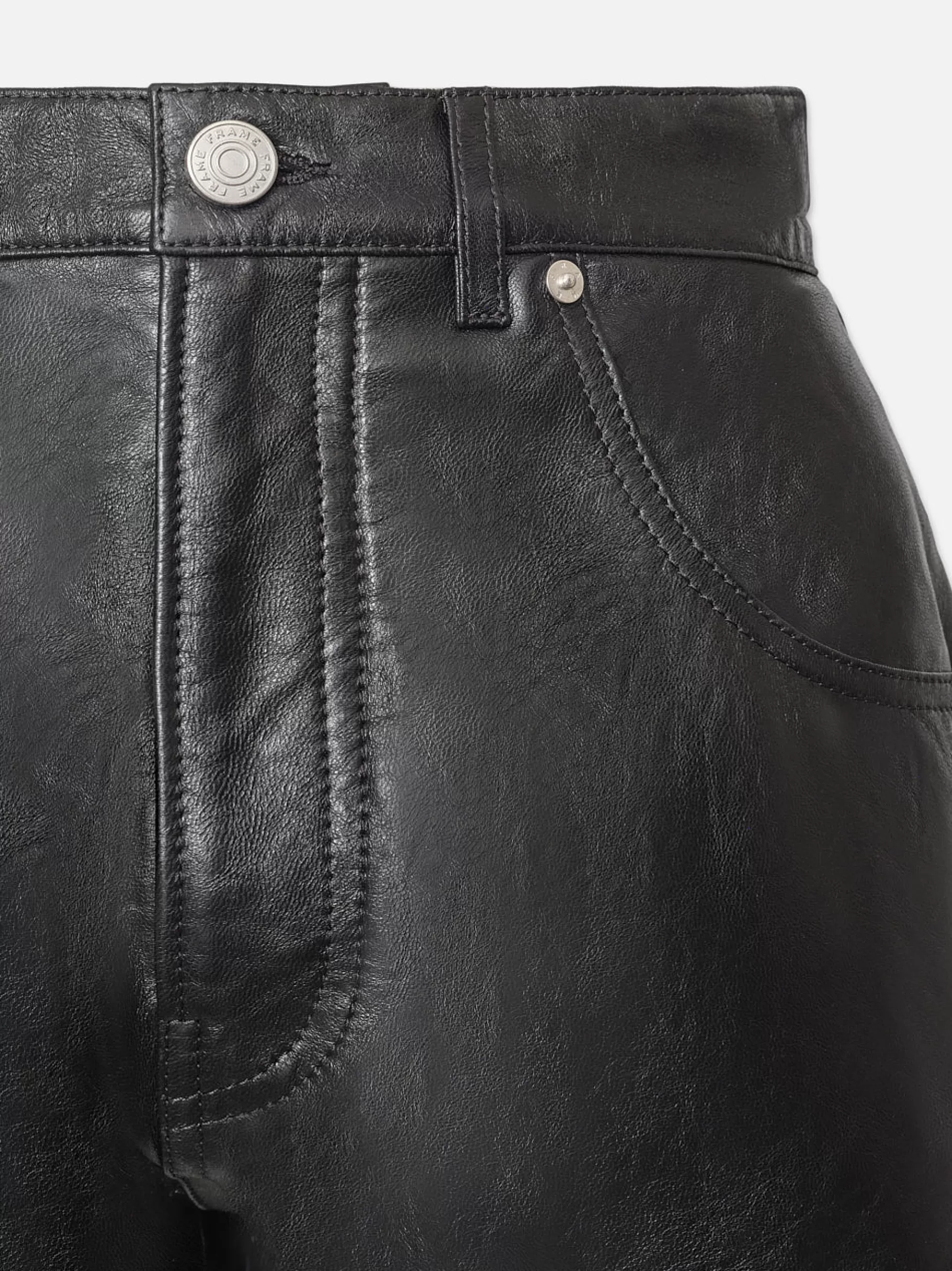 Leather & Suede | Skirts & Shorts*FRAME Side Slit Leather Short in Black