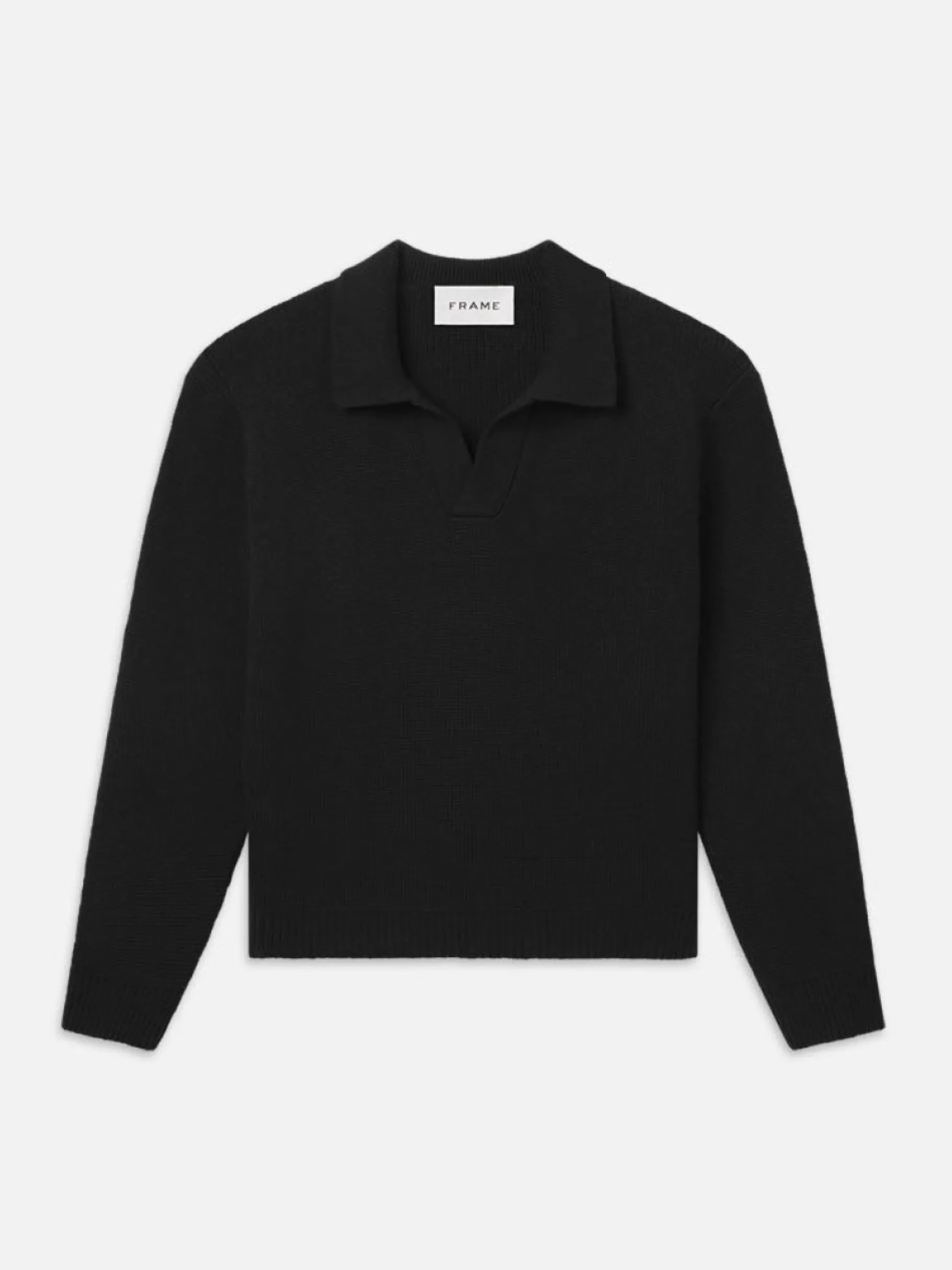 Sweaters & Hoodies | Tees & Polos*FRAME Silk Blend Polo Sweater in Black