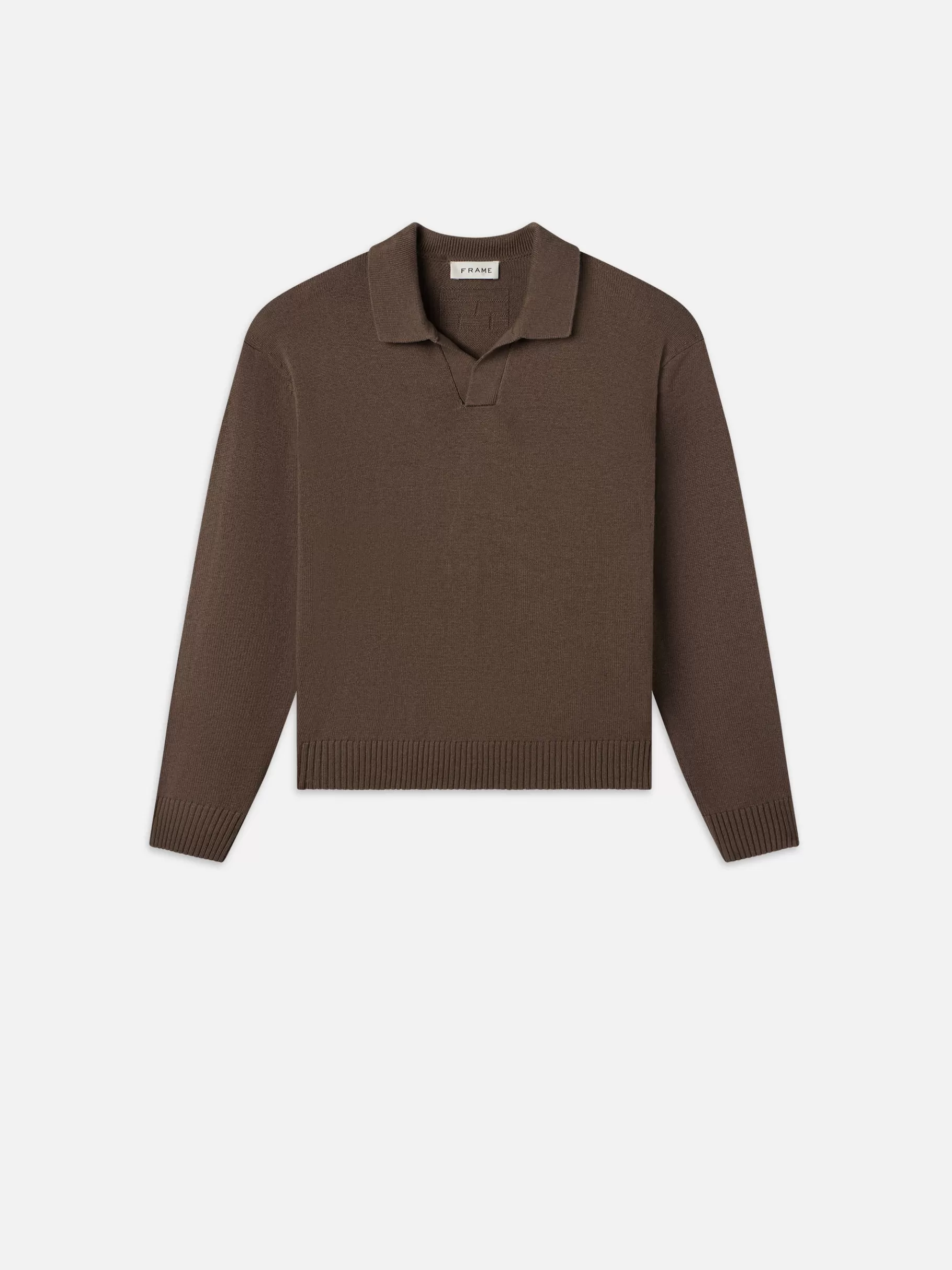 Sweaters & Hoodies*FRAME Silk Blend Polo Sweater in Soft Mocha Softmocha