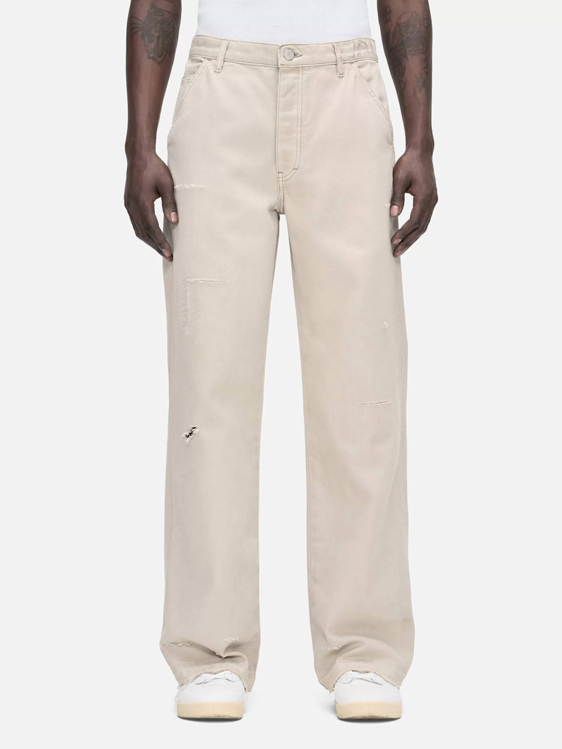 Wide Leg*FRAME Skater Jean in Beach Sand Rips Beachsandrips