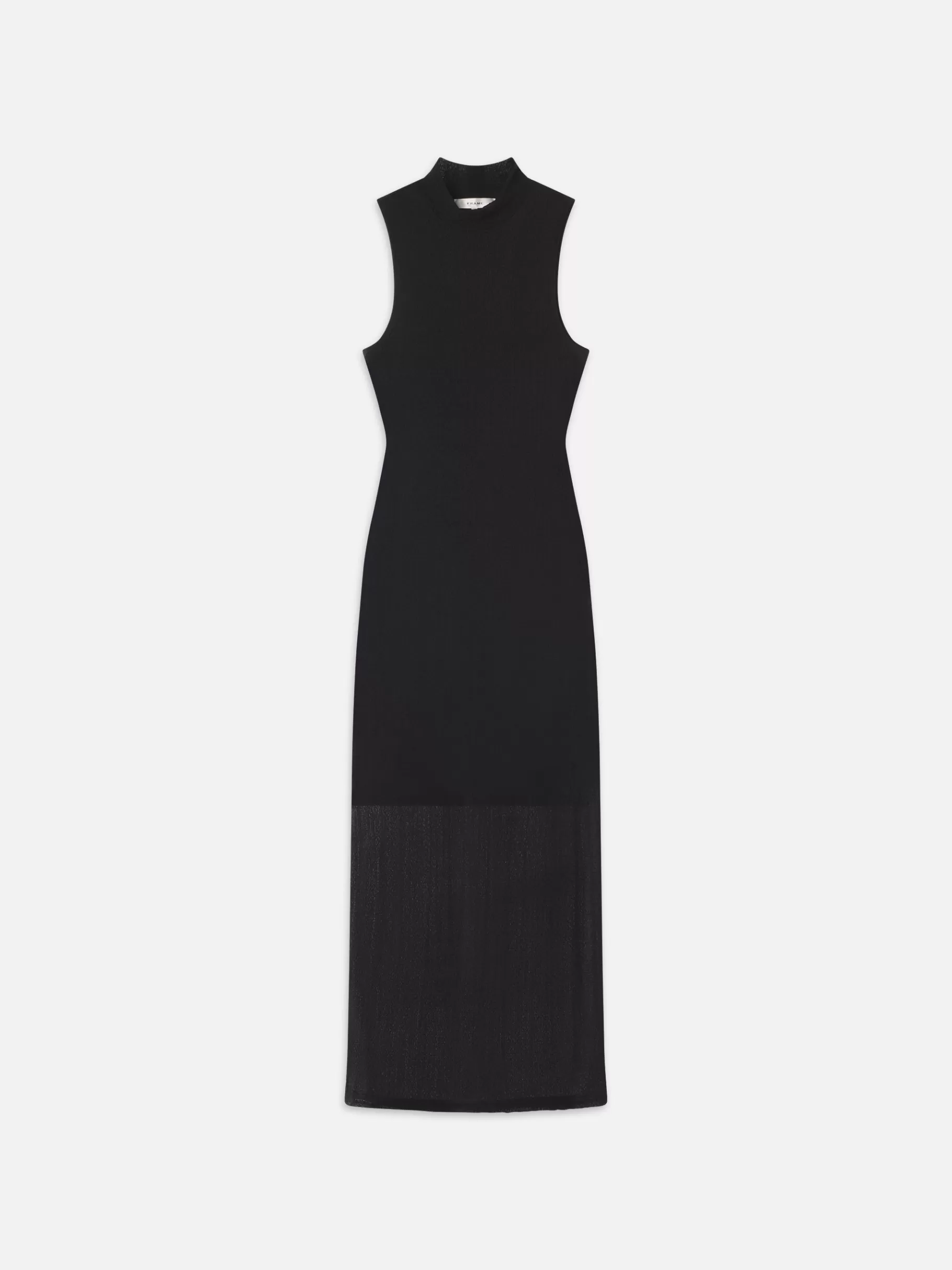 Dresses & Jumpsuits*FRAME Sleeveless Mesh Mock Neck Dress in Black