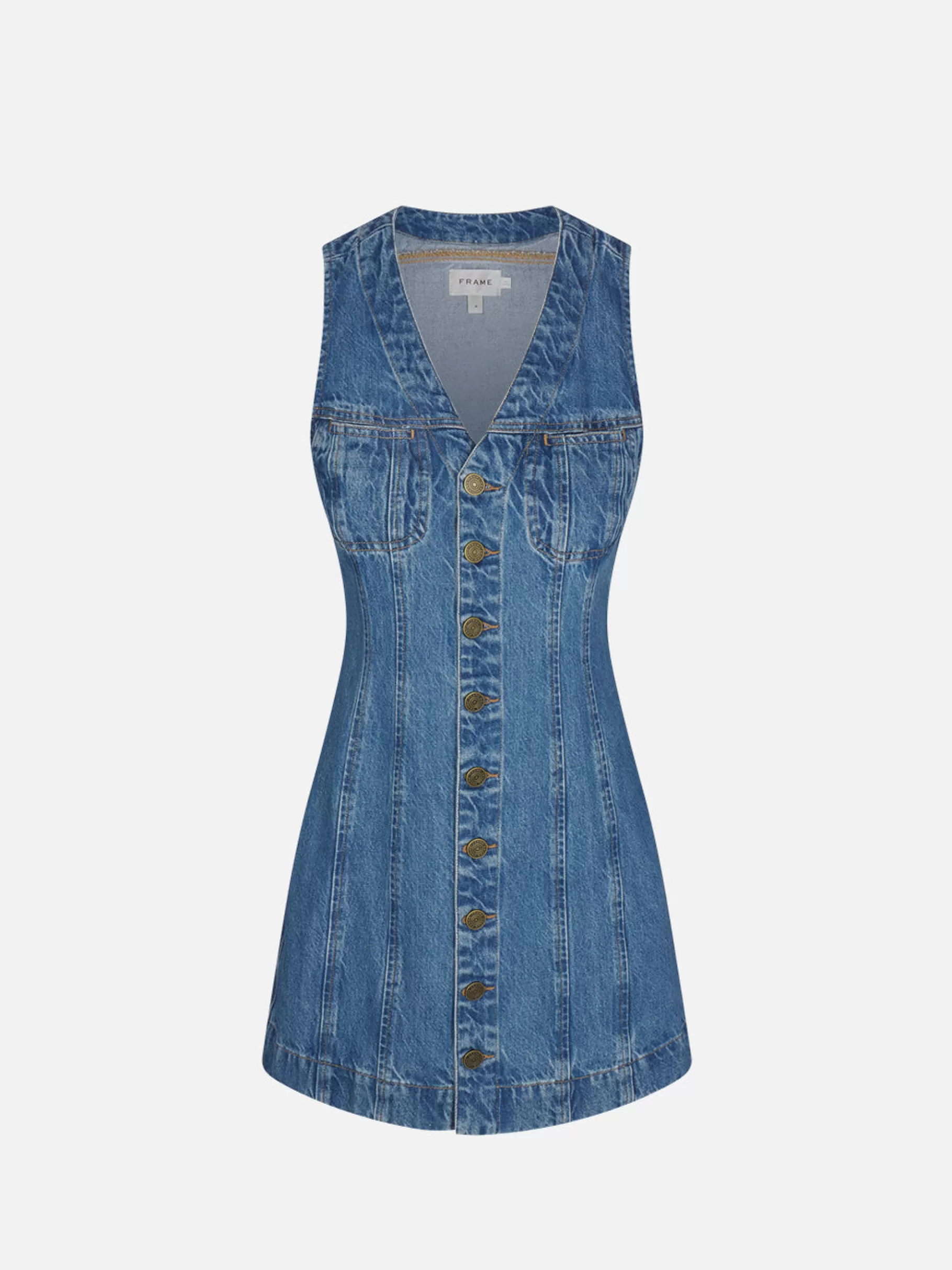 Dresses & Jumpsuits*FRAME Sleeveless Trucker Pocket Dress in Delaware