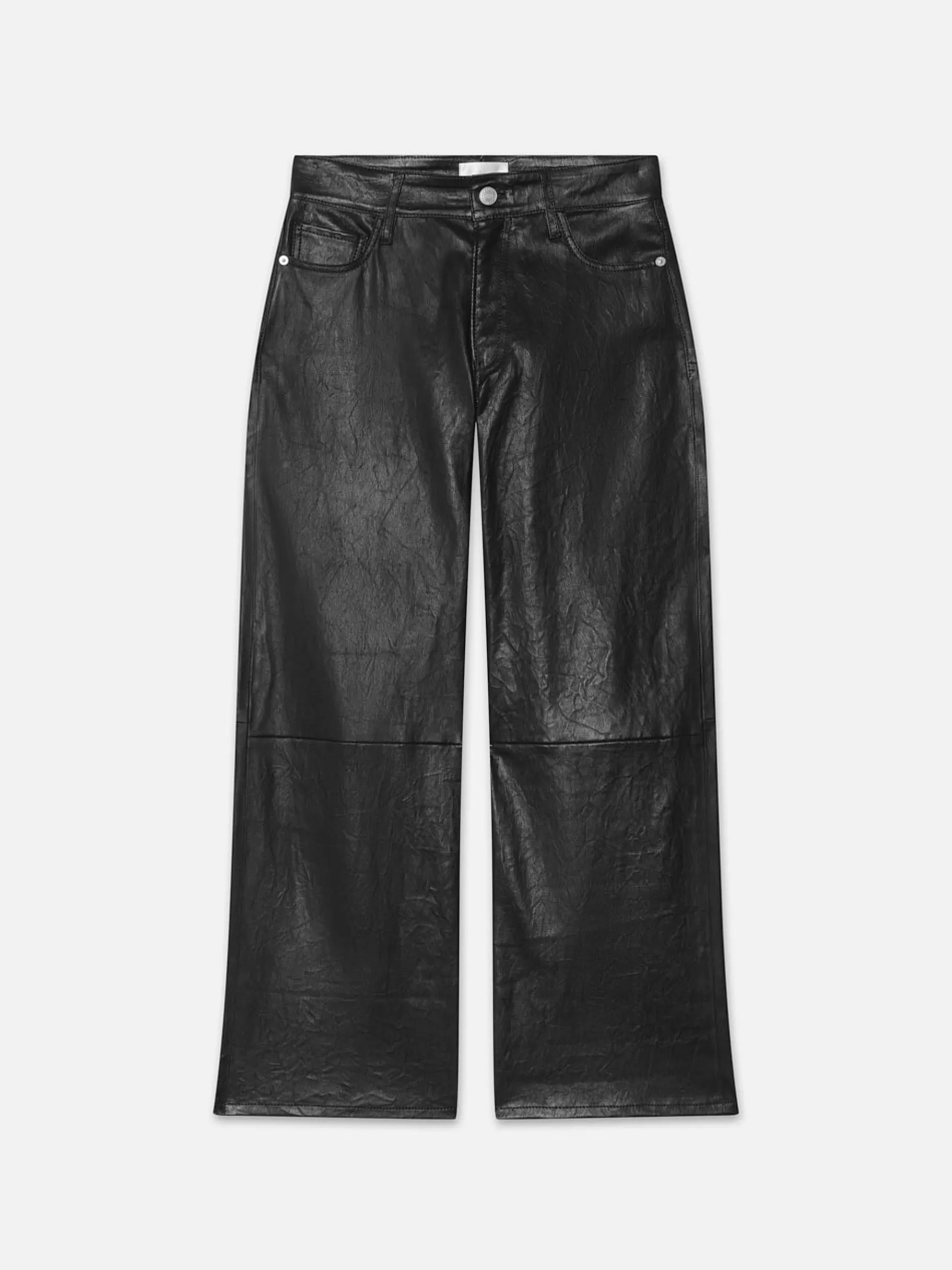 Leather & Suede | Pants*FRAME Slim Palazzo Crop Leather Trouser in Black