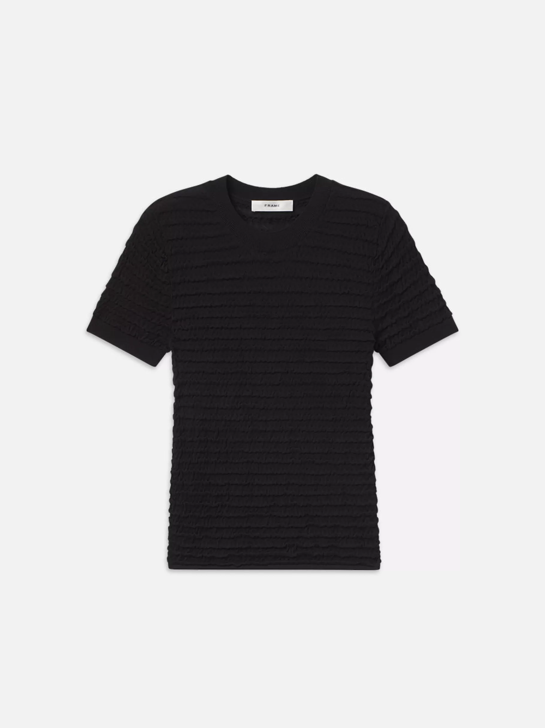 Tops & Blouses*FRAME Smocked Short Sleeve Sweater in Black