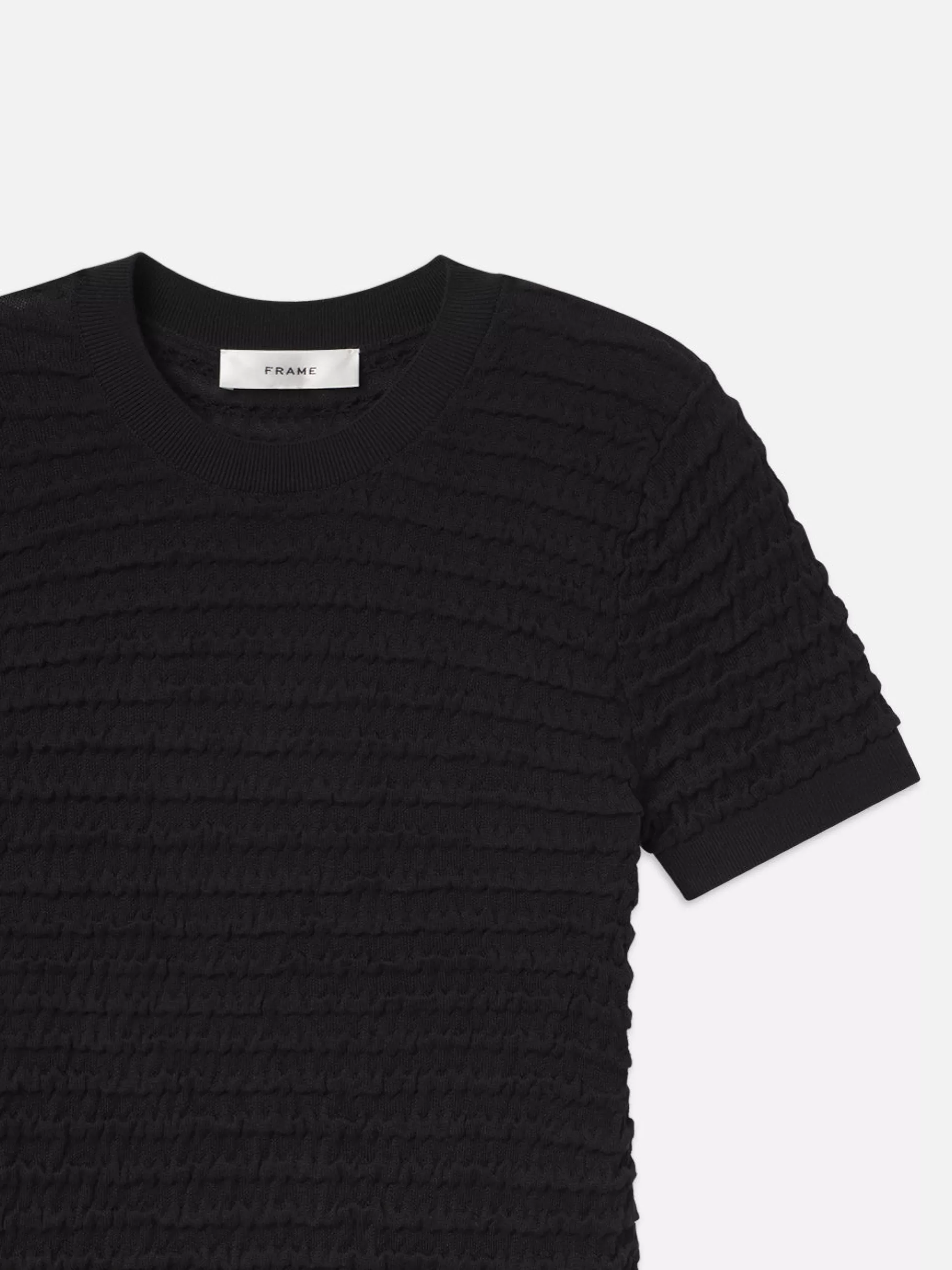 Tops & Blouses*FRAME Smocked Short Sleeve Sweater in Black