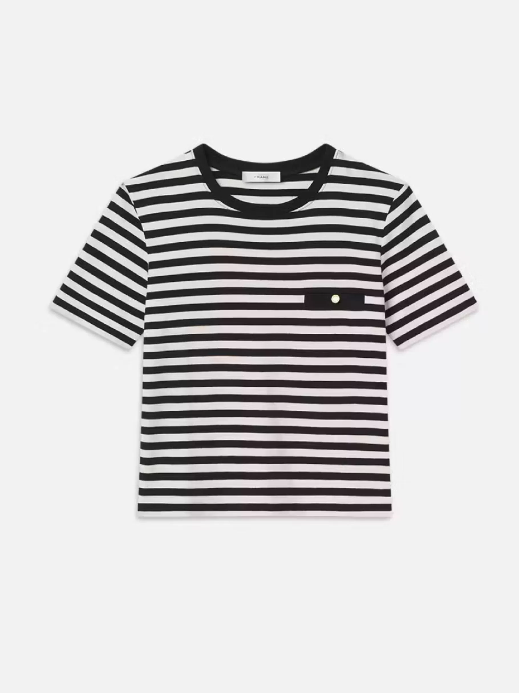 Tanks & Tees*FRAME Striped Pocket Tee in Black Multi Blackmulti