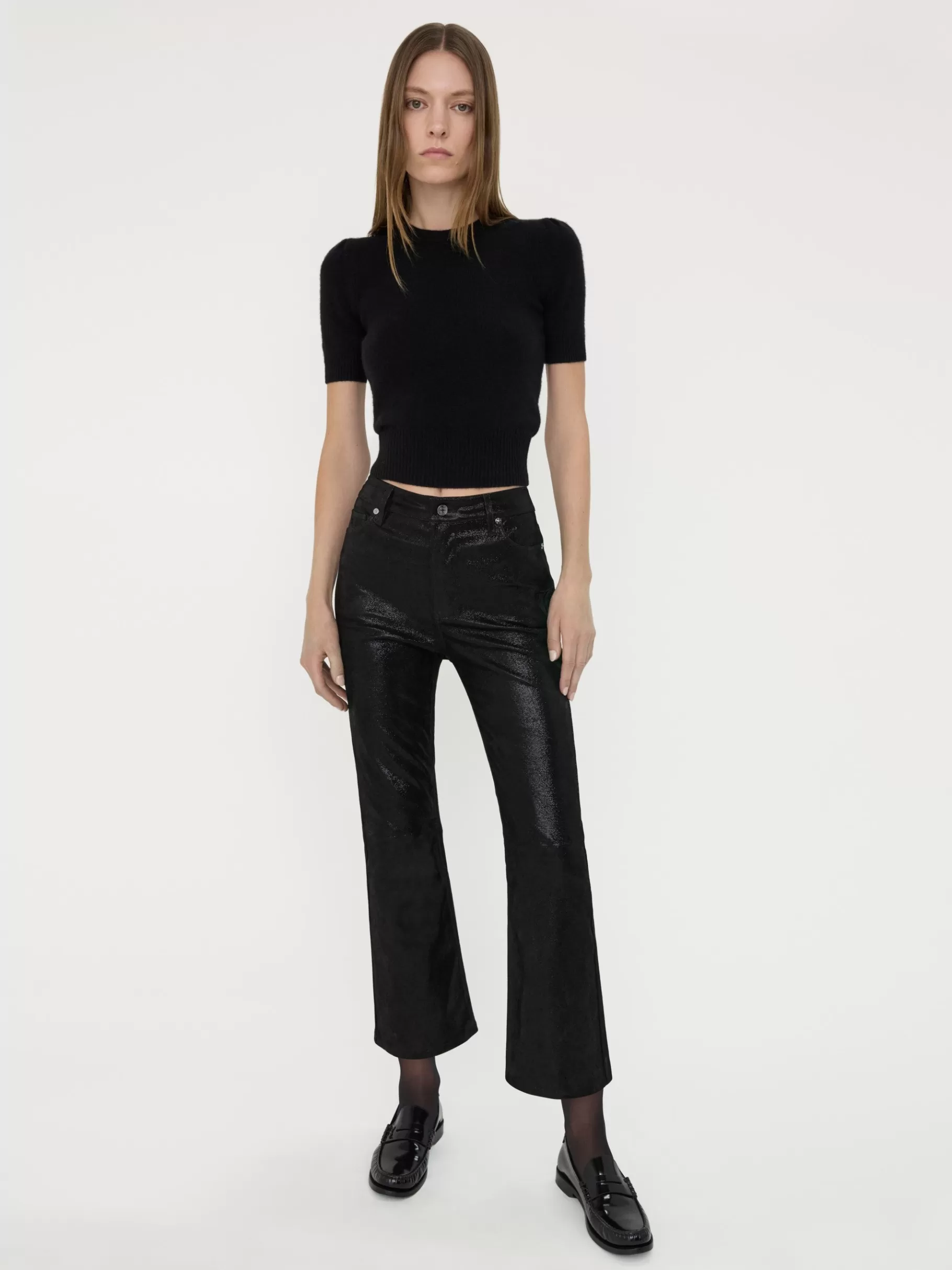Leather & Suede | Pants*FRAME Suede Le Crop Mini Boot in Black Multi Blackmulti