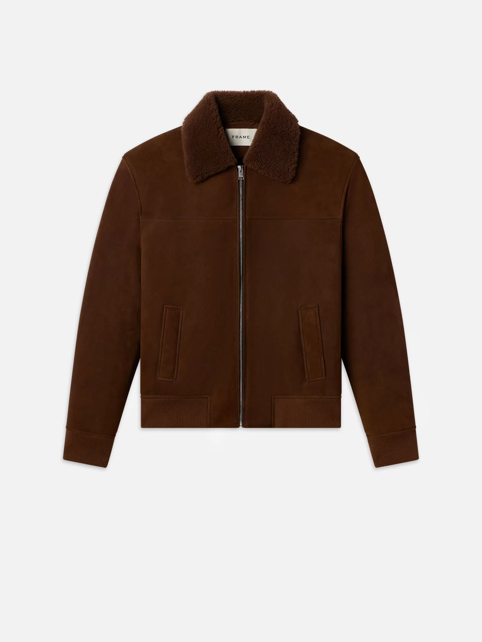 Leather & Suede | Jackets & Coats*FRAME Suede Shearling Bomber in Dark Camel Darkcamel