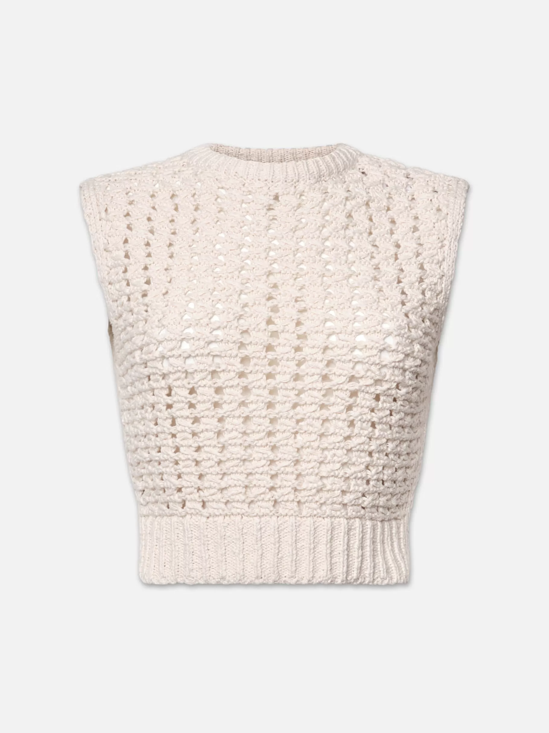 Sweaters*FRAME Tape Yarn Sweater Vest in Cream