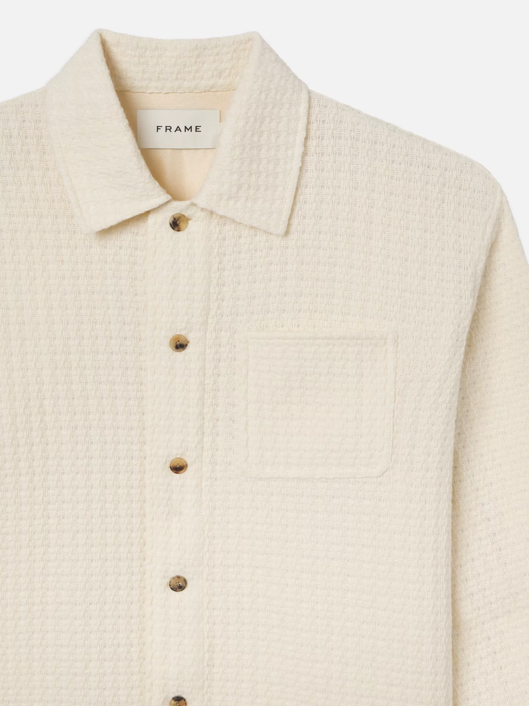 Jackets & Coats*FRAME Textured Shirt Jacket in Off White Offwhite