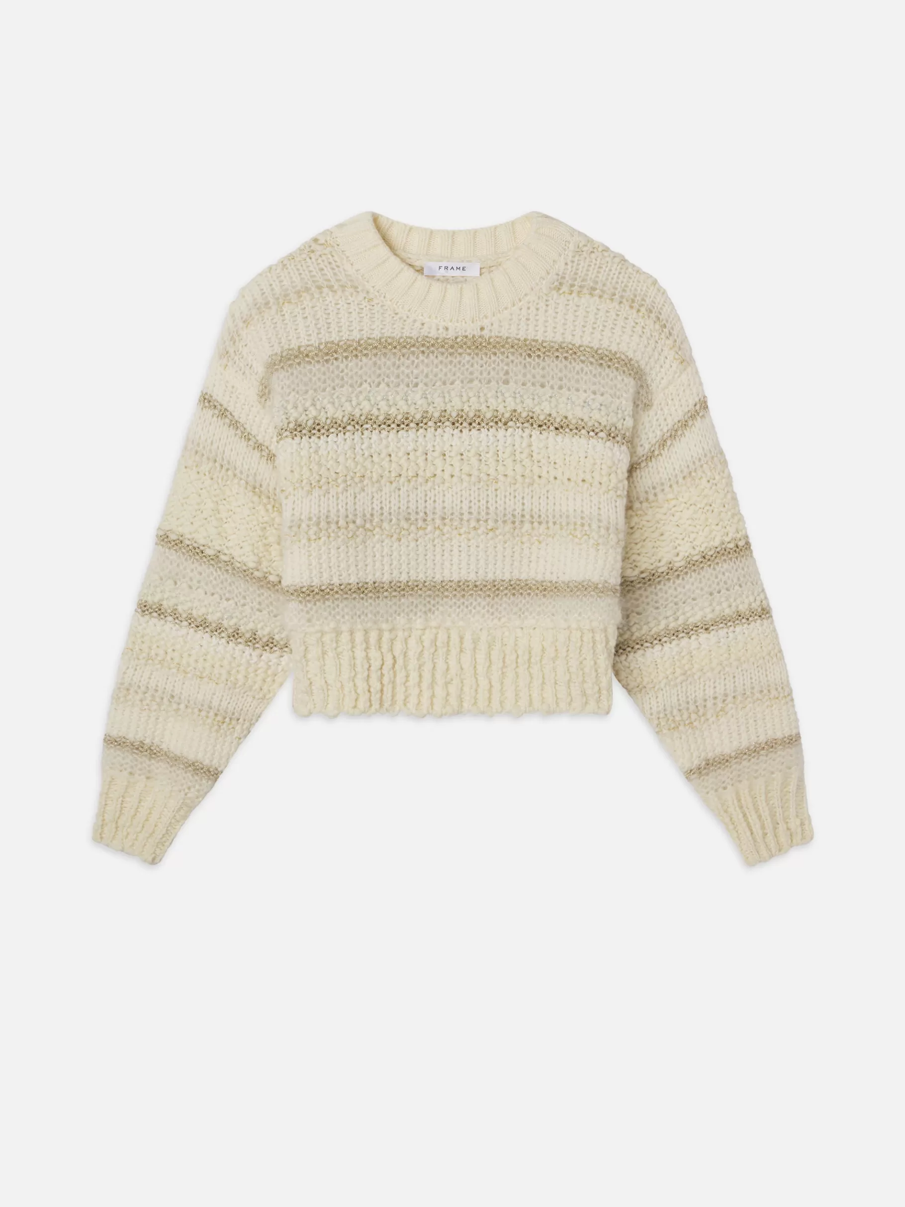 Sweaters*FRAME Textured Stripe Sweater in Cream Multi Creammulti