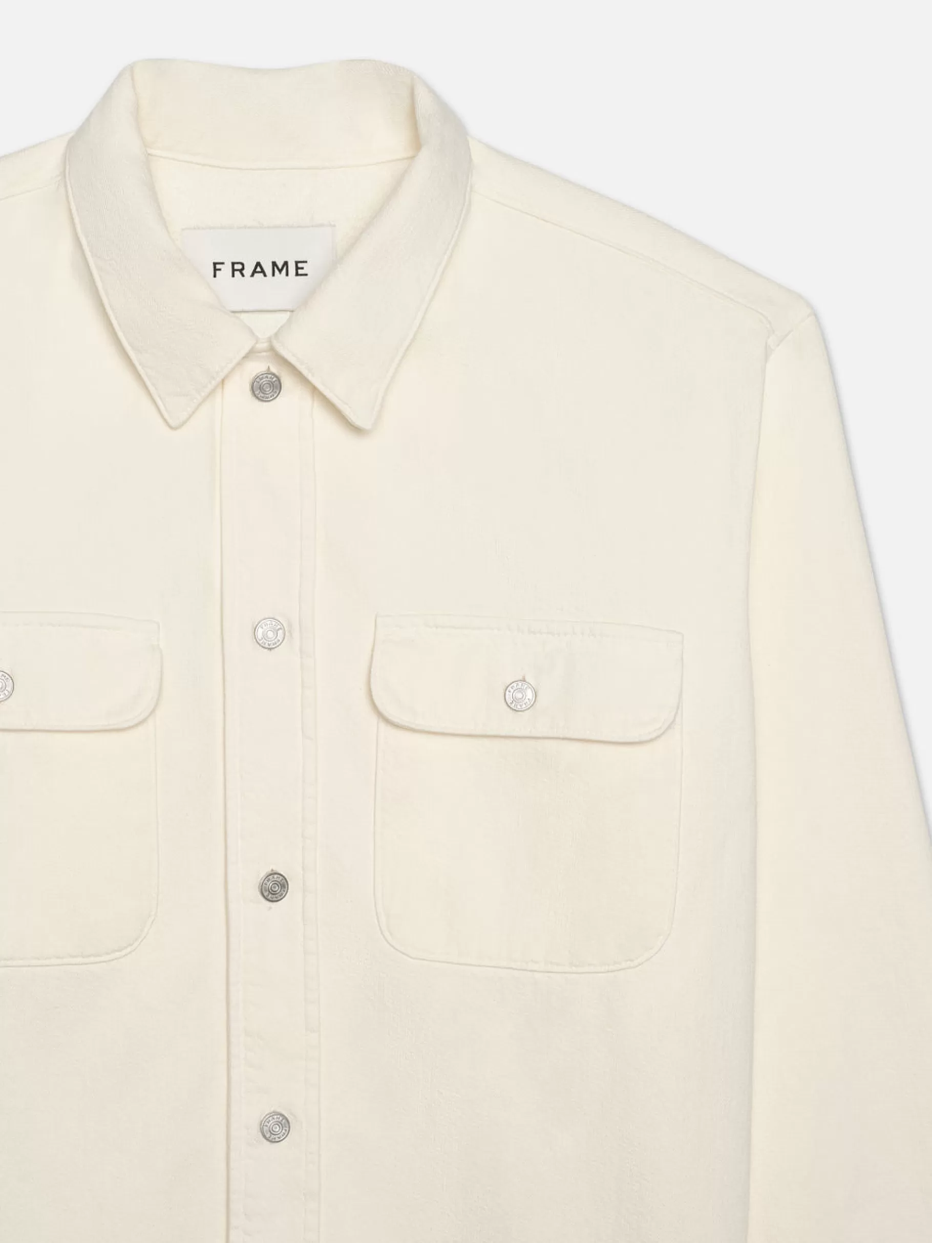 Jackets & Coats | Shirts*FRAME Textured Terry Overshirt in Off White Offwhite