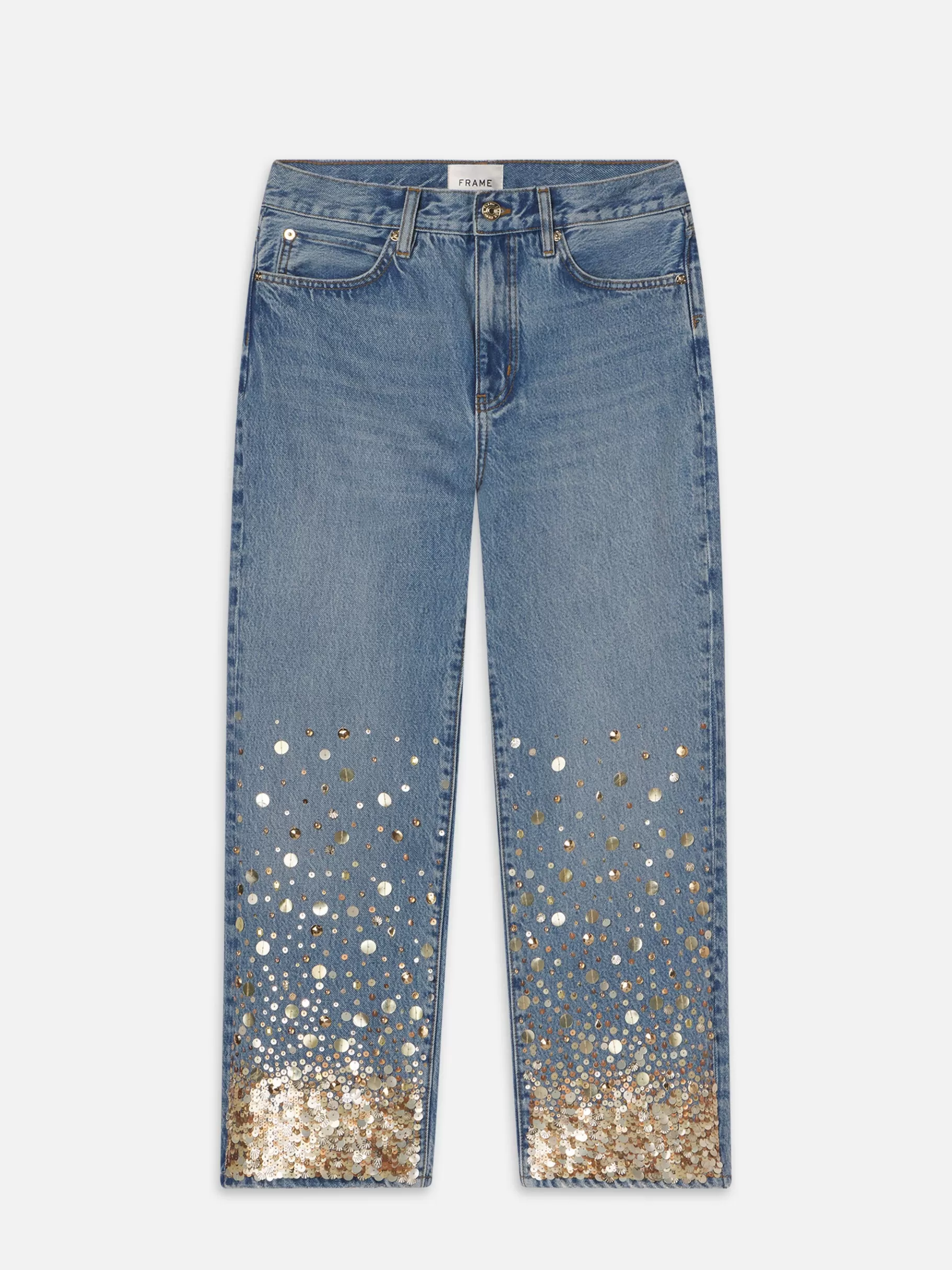 Straight*FRAME The Atelier Champagne Jean in Gold Embellished Goldembellished