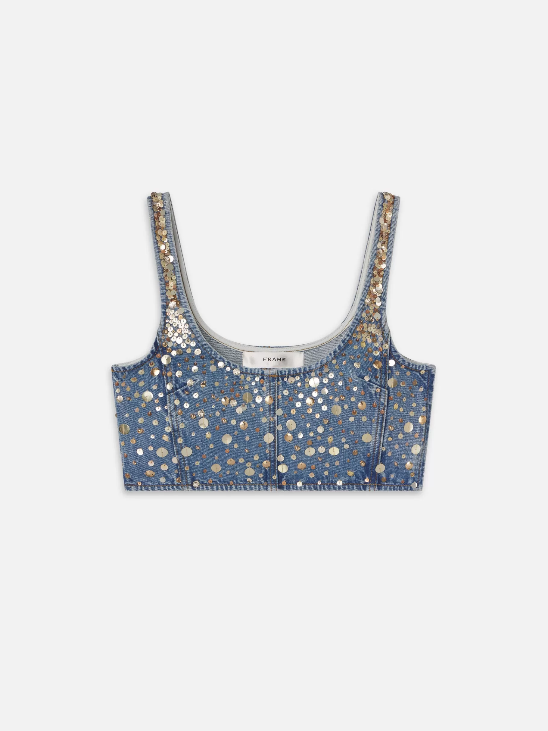 Tops & Blouses*FRAME The Atelier Champagne Top in Gold Embellished Goldembellished