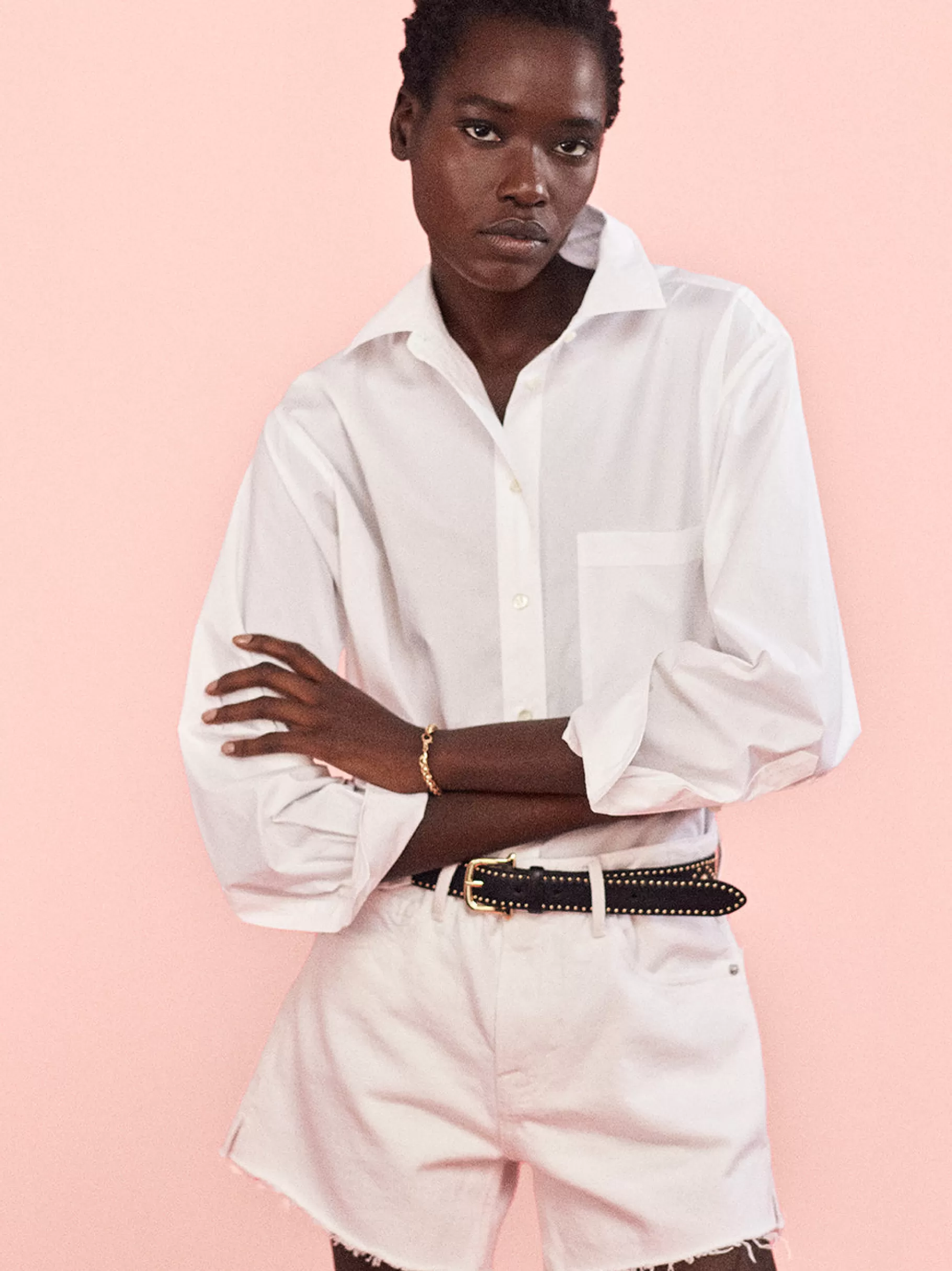 Tops & Blouses*FRAME The Borrowed Pocket Shirt in White