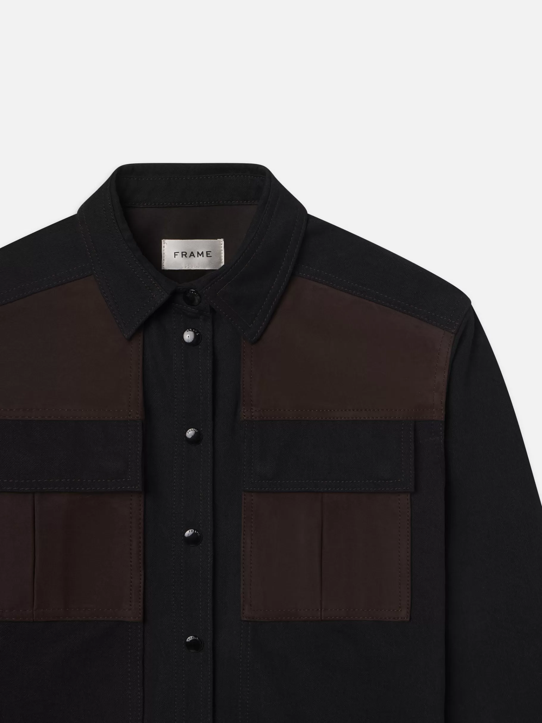 Tops & Blouses*FRAME The Equestrian Shirt in Trouble Suede Troublesuede