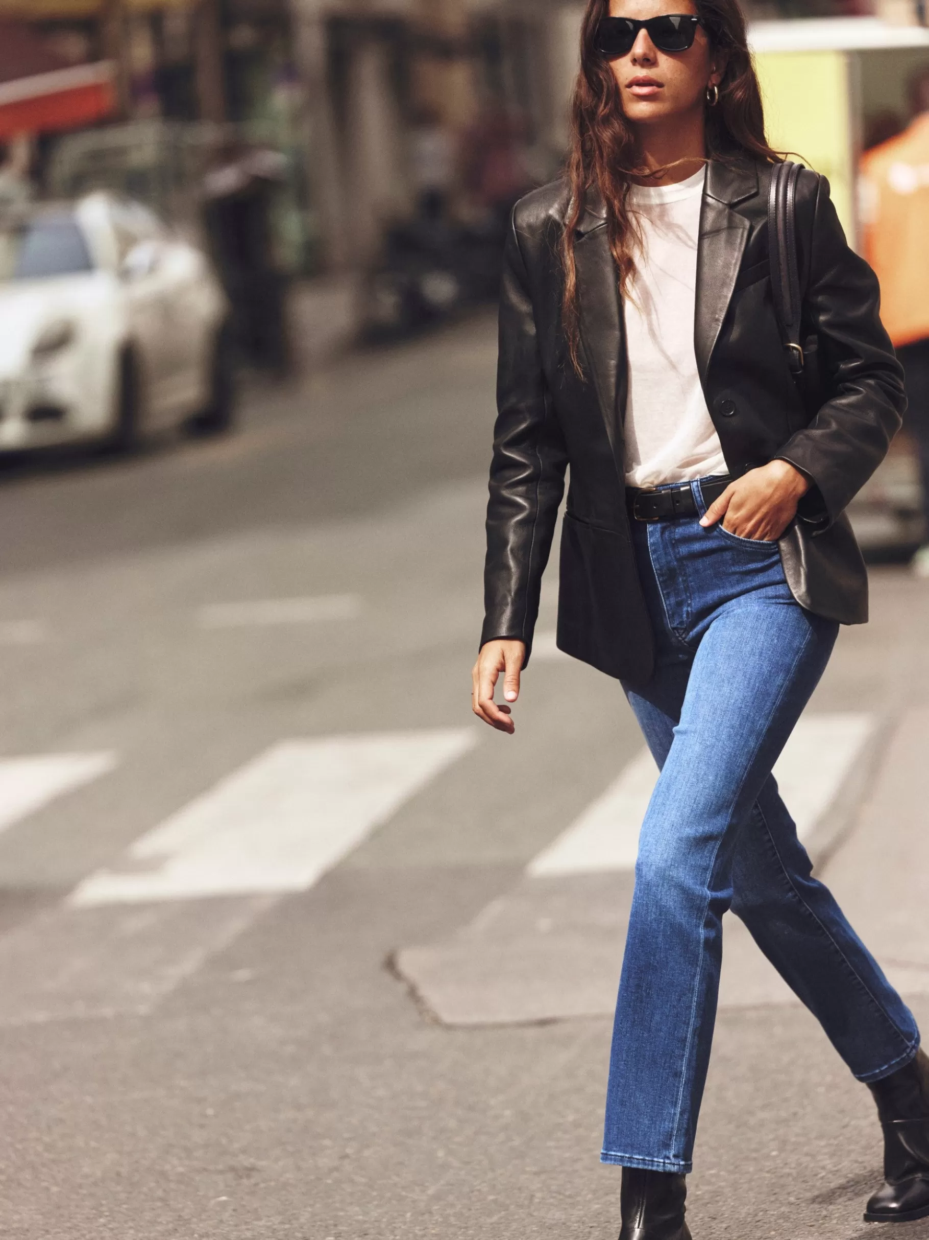 Leather & Suede | Jackets & Coats*FRAME The Femme Leather Blazer in Black