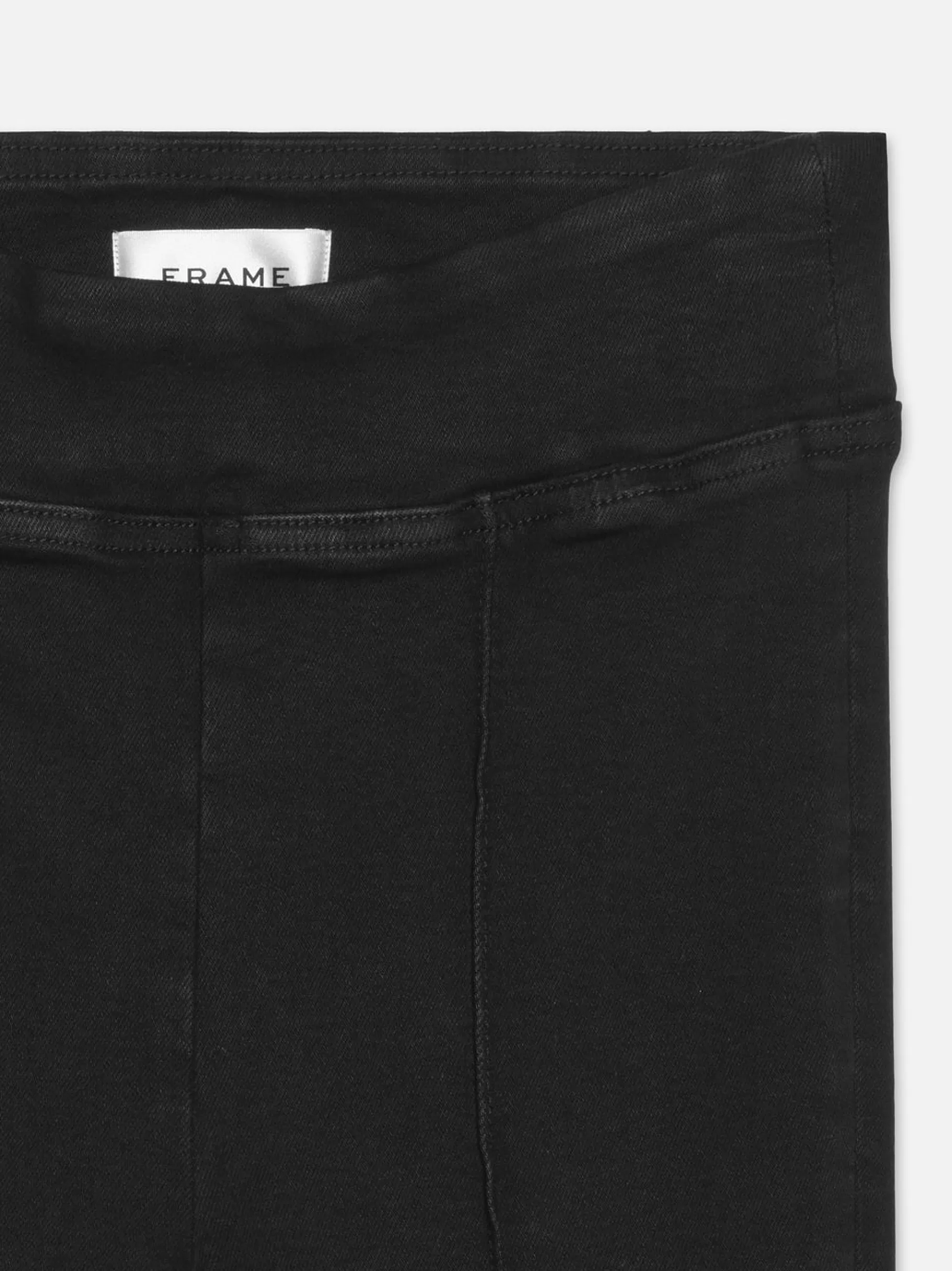 Bootcut*FRAME The Jetset Crop Mini Boot Pintuck in Sheen Noir Sheennoir