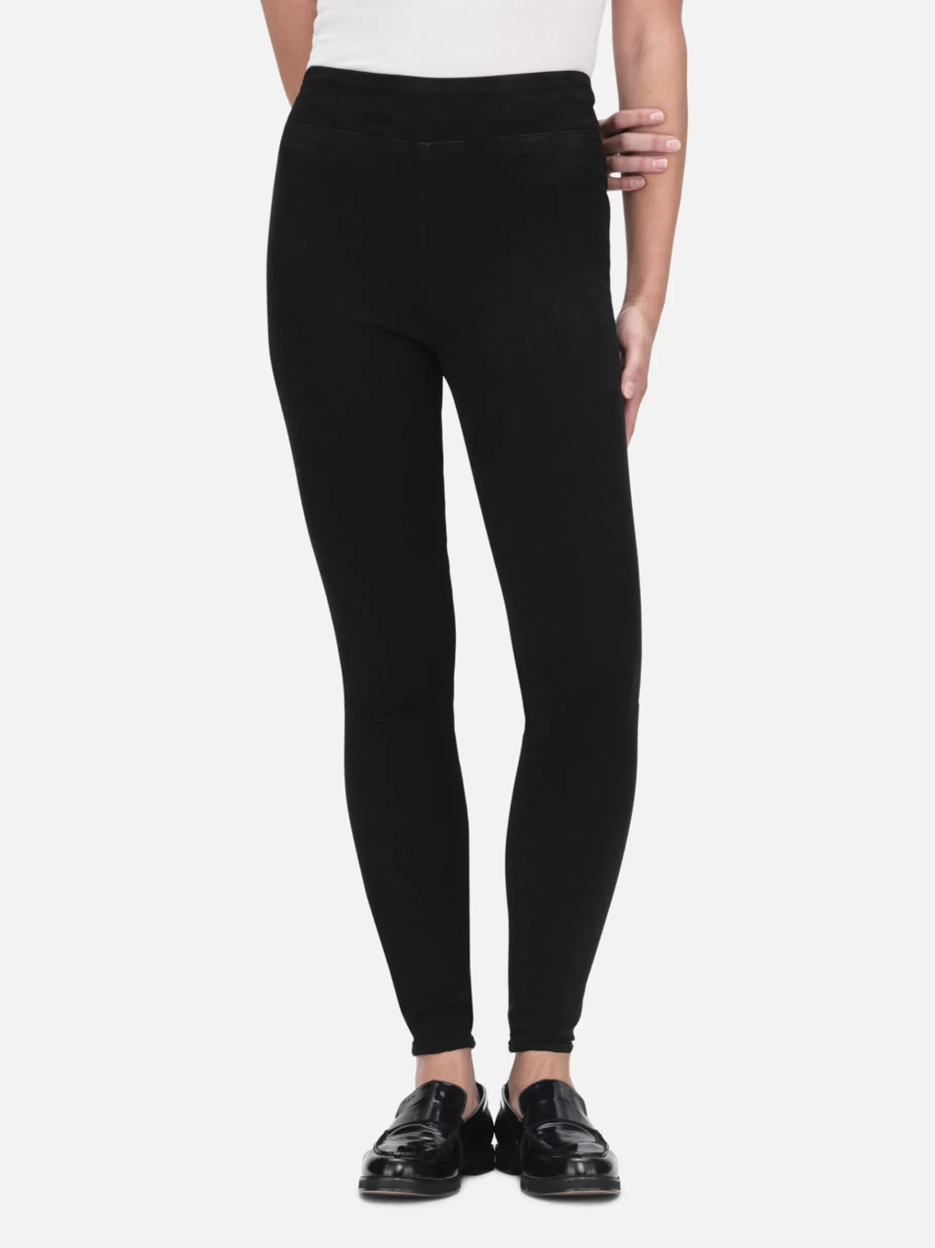 Skinny*FRAME The Jetset Skinny Crop in Sheen Noir Sheennoir