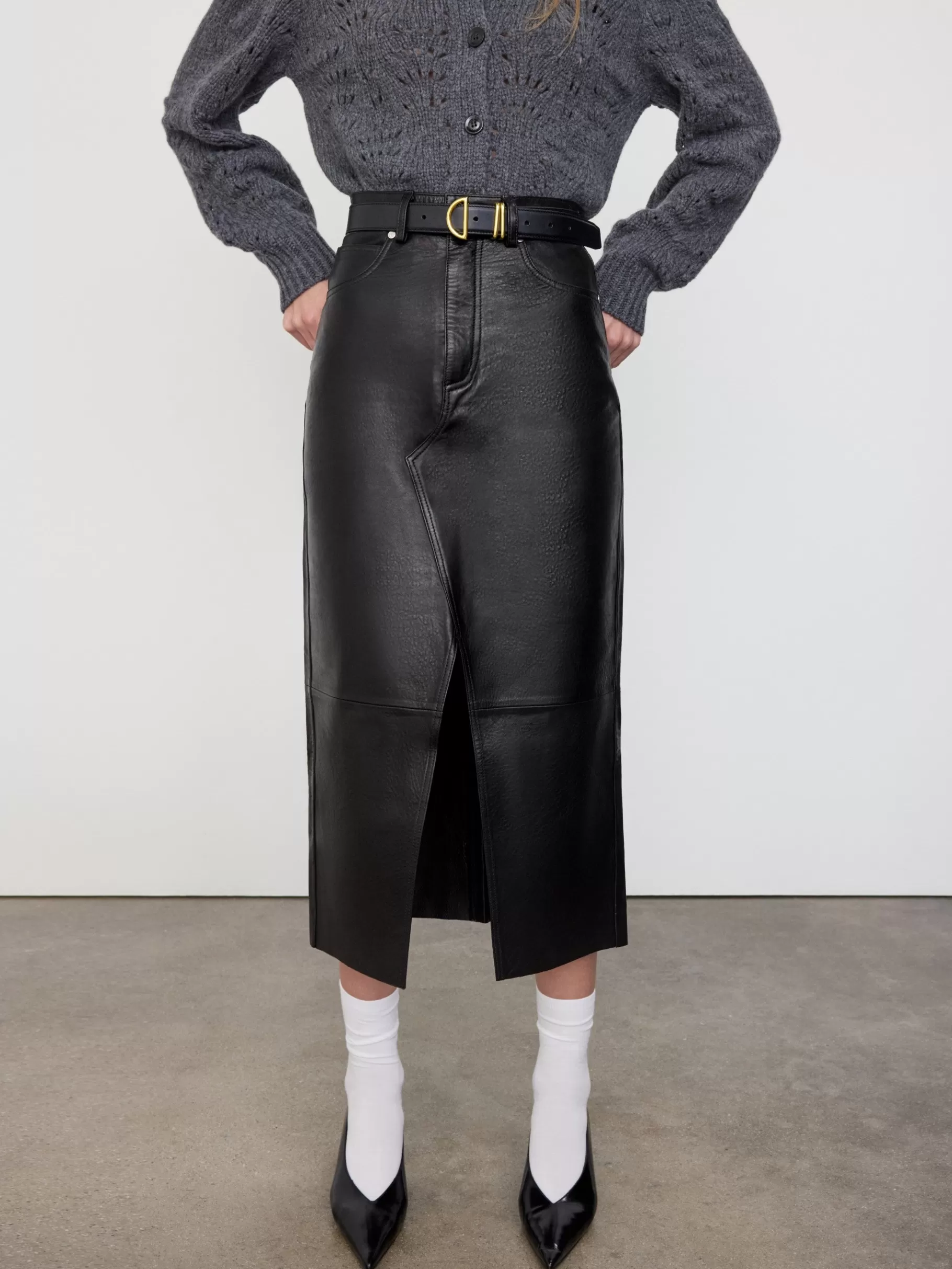 Leather & Suede | Skirts & Shorts*FRAME The Leather Midaxi Skirt in Black