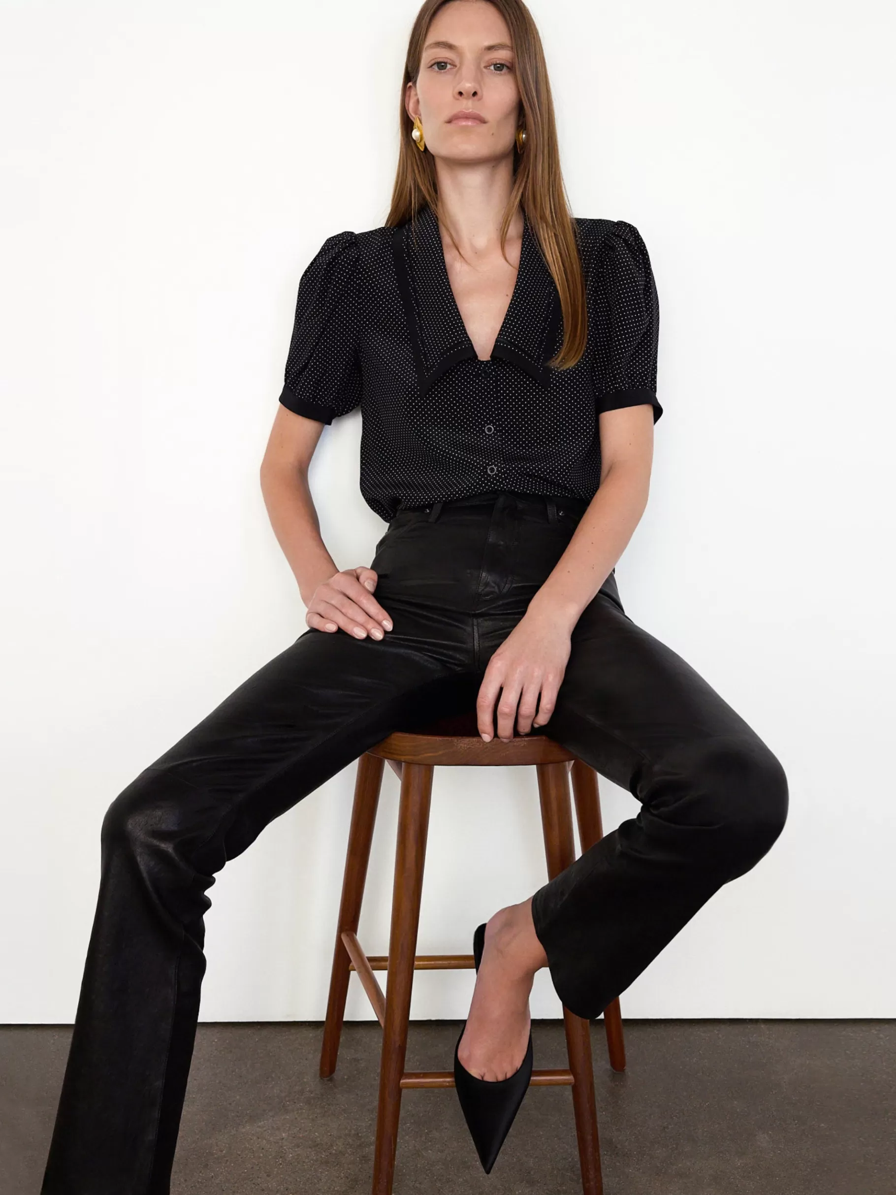 Leather & Suede | Pants*FRAME The Leather Ruler in Black