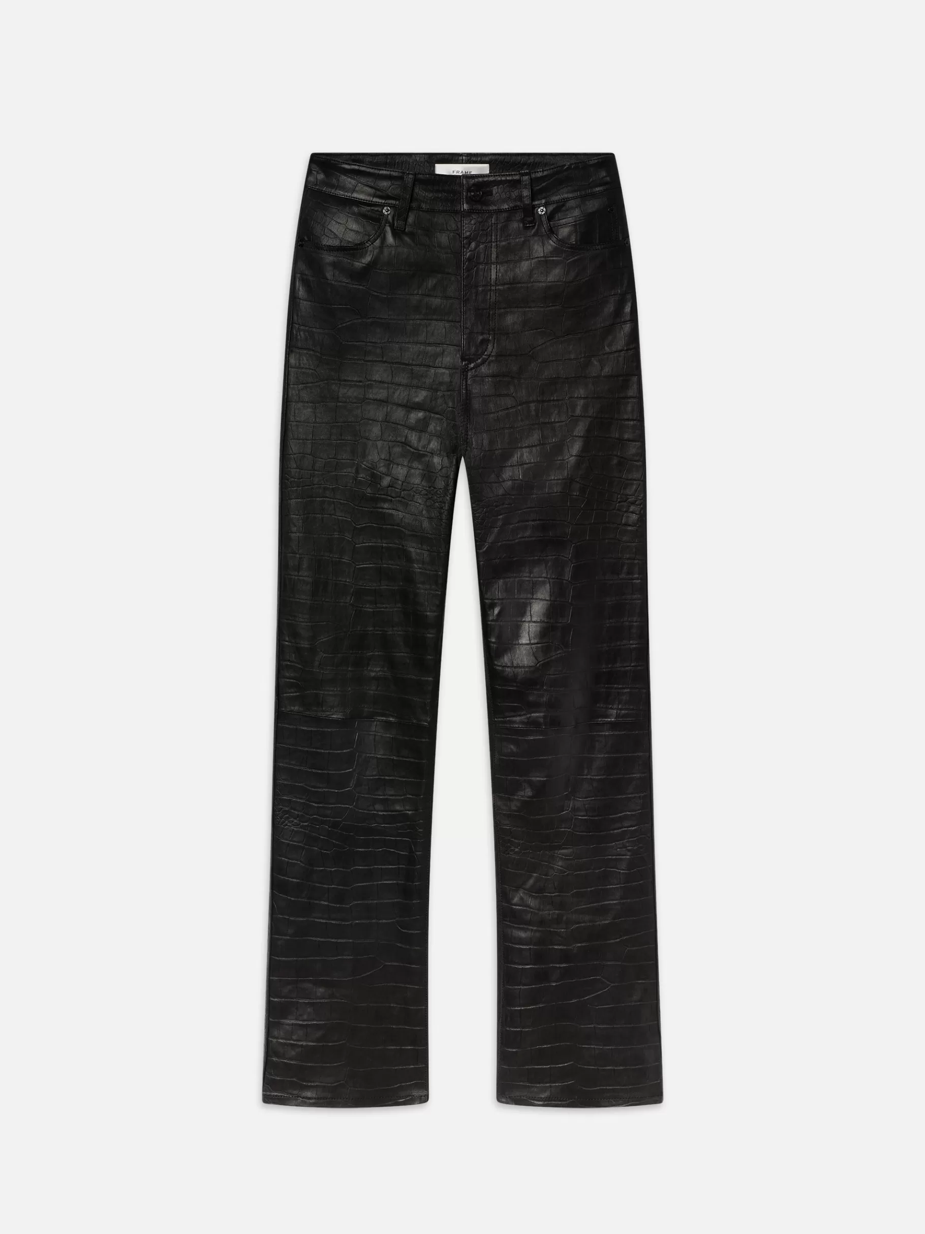 Leather & Suede | Pants*FRAME The Leather Ruler in Black Croc Blackcroc